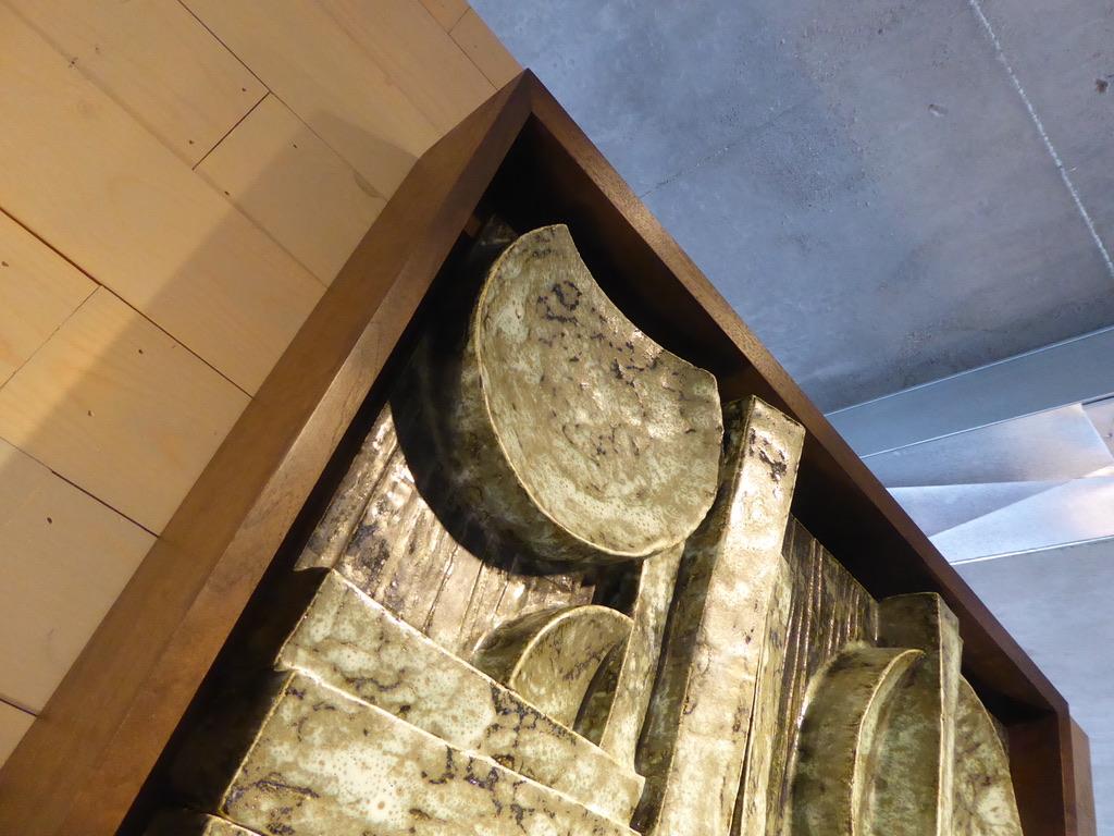 Contemporary Sculptural Panel #3 Nine Part Custom Framed Studio Ceramic by Artist Titia Estes For Sale
