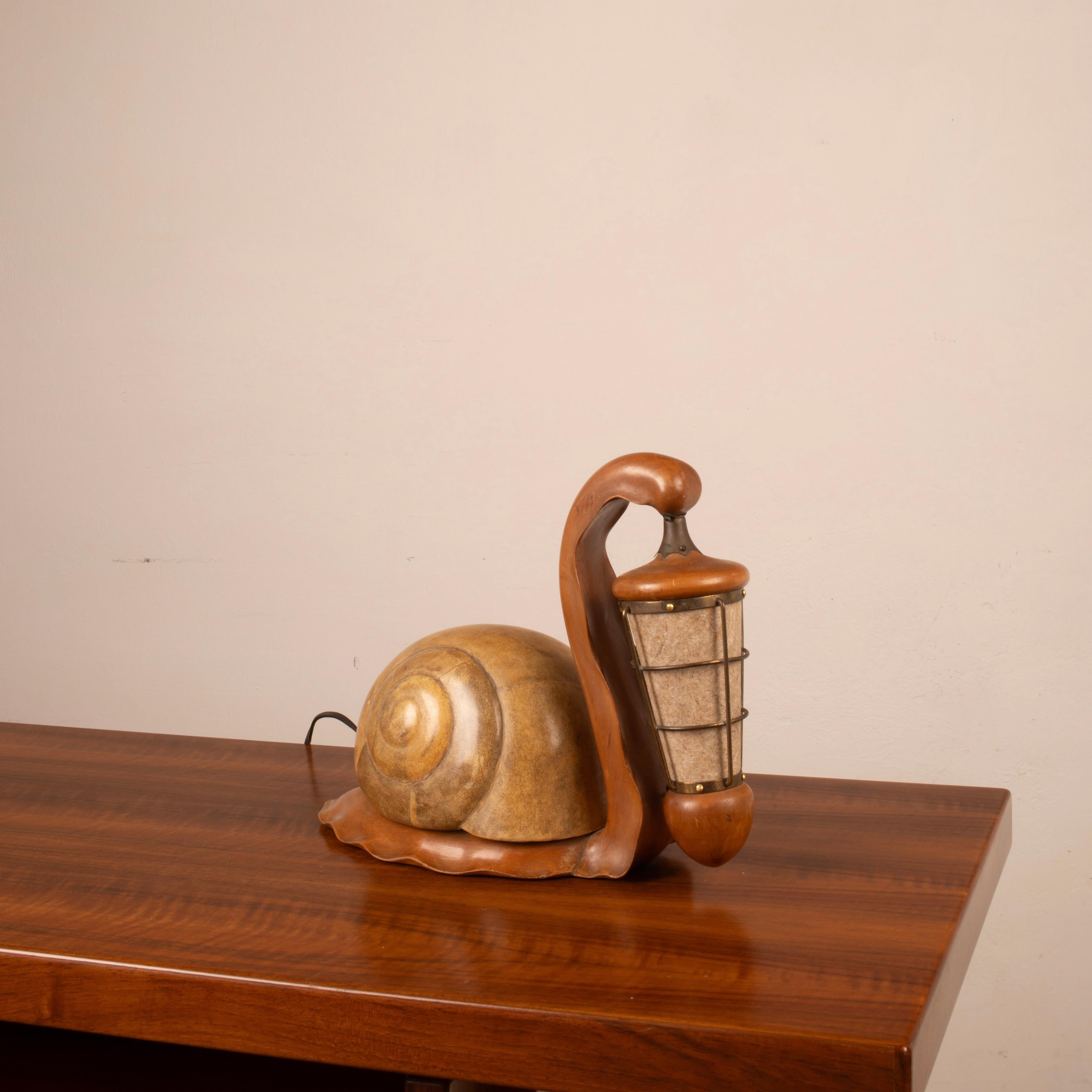 Sculptural Parchment Lamp by Aldo Tura, Italy, Mid-1950s (Mid-20th Century) im Angebot