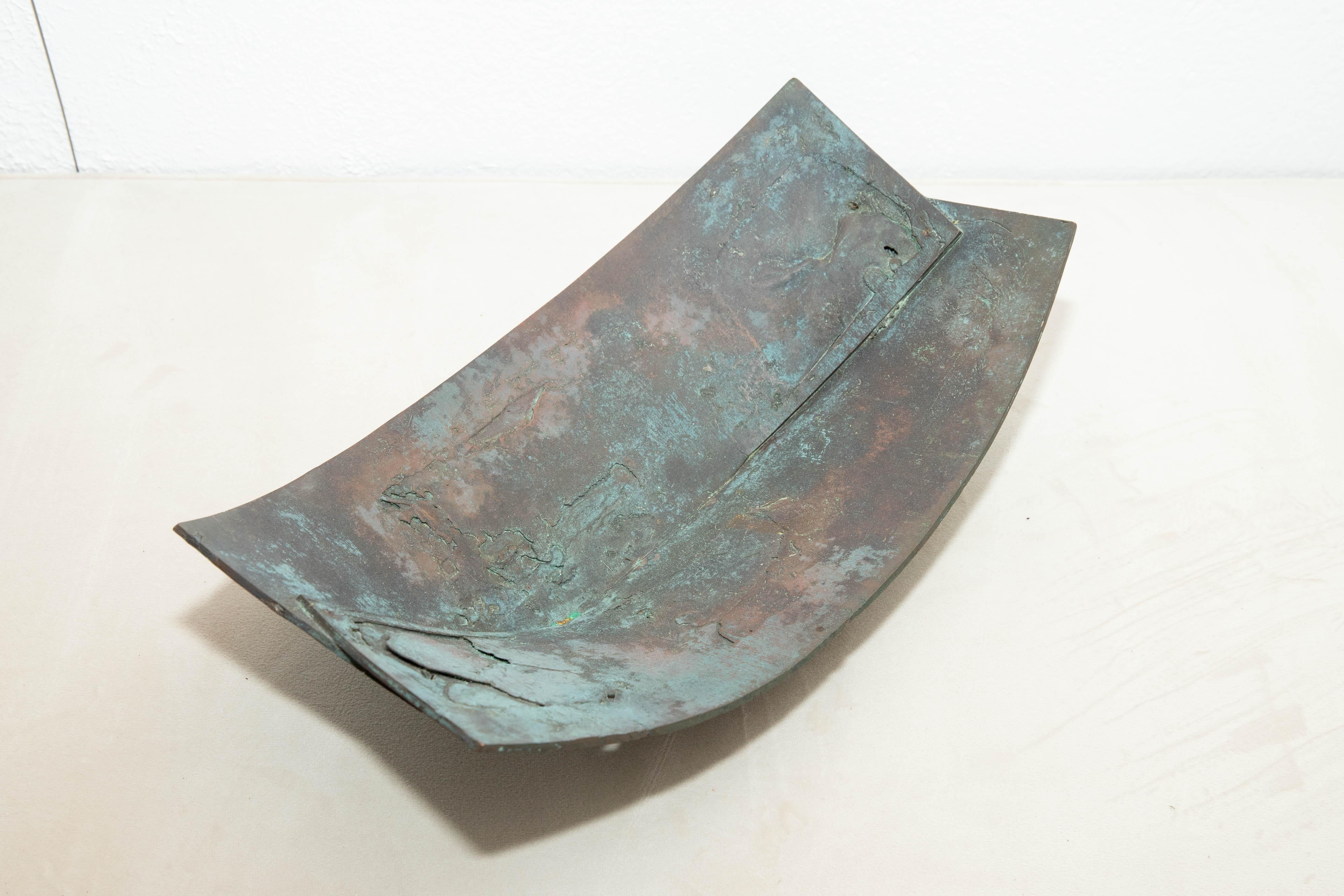 French Sculptural Patinated Iron Bowl For Sale