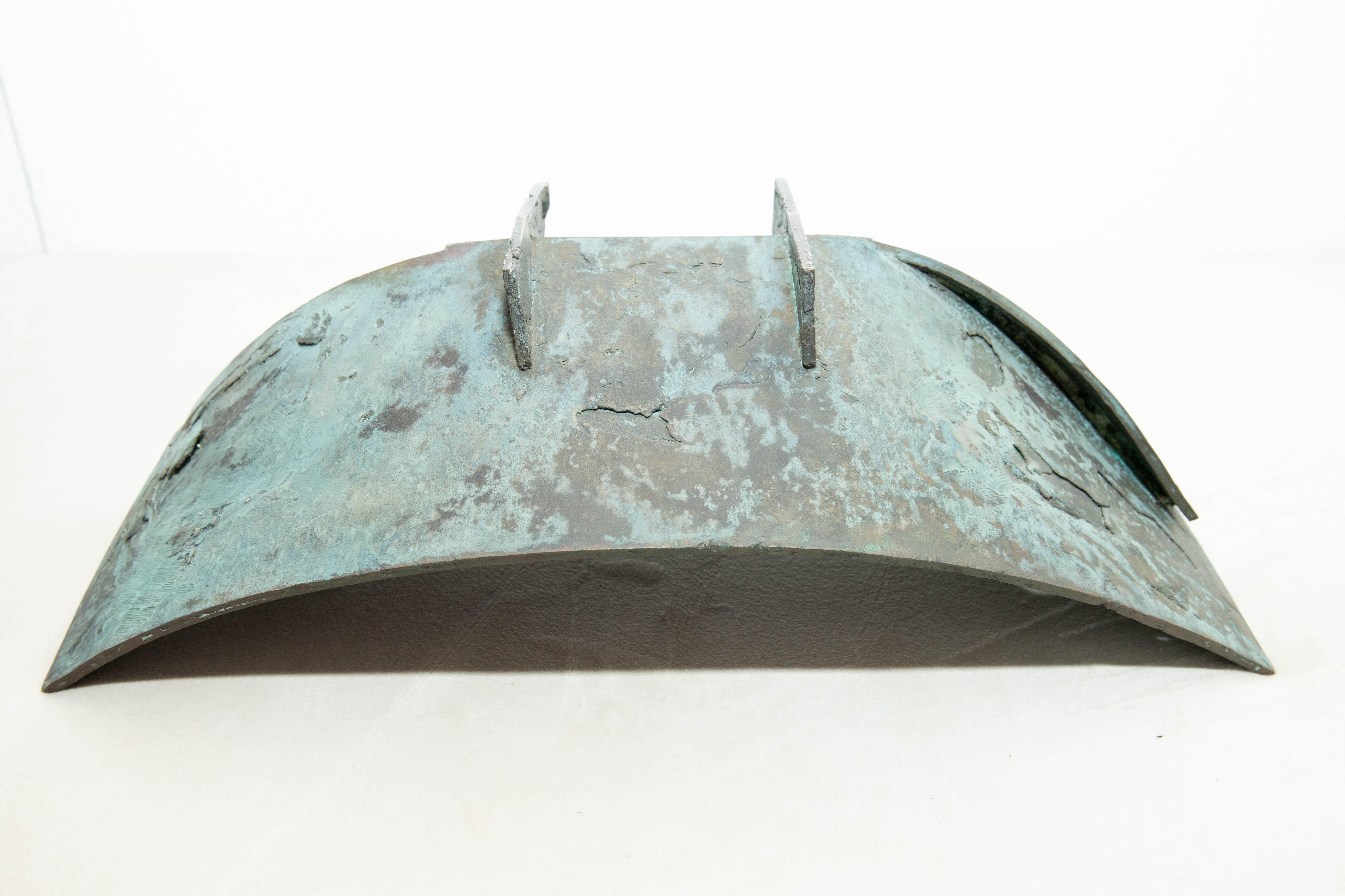 Sculptural Patinated Iron Bowl For Sale 1