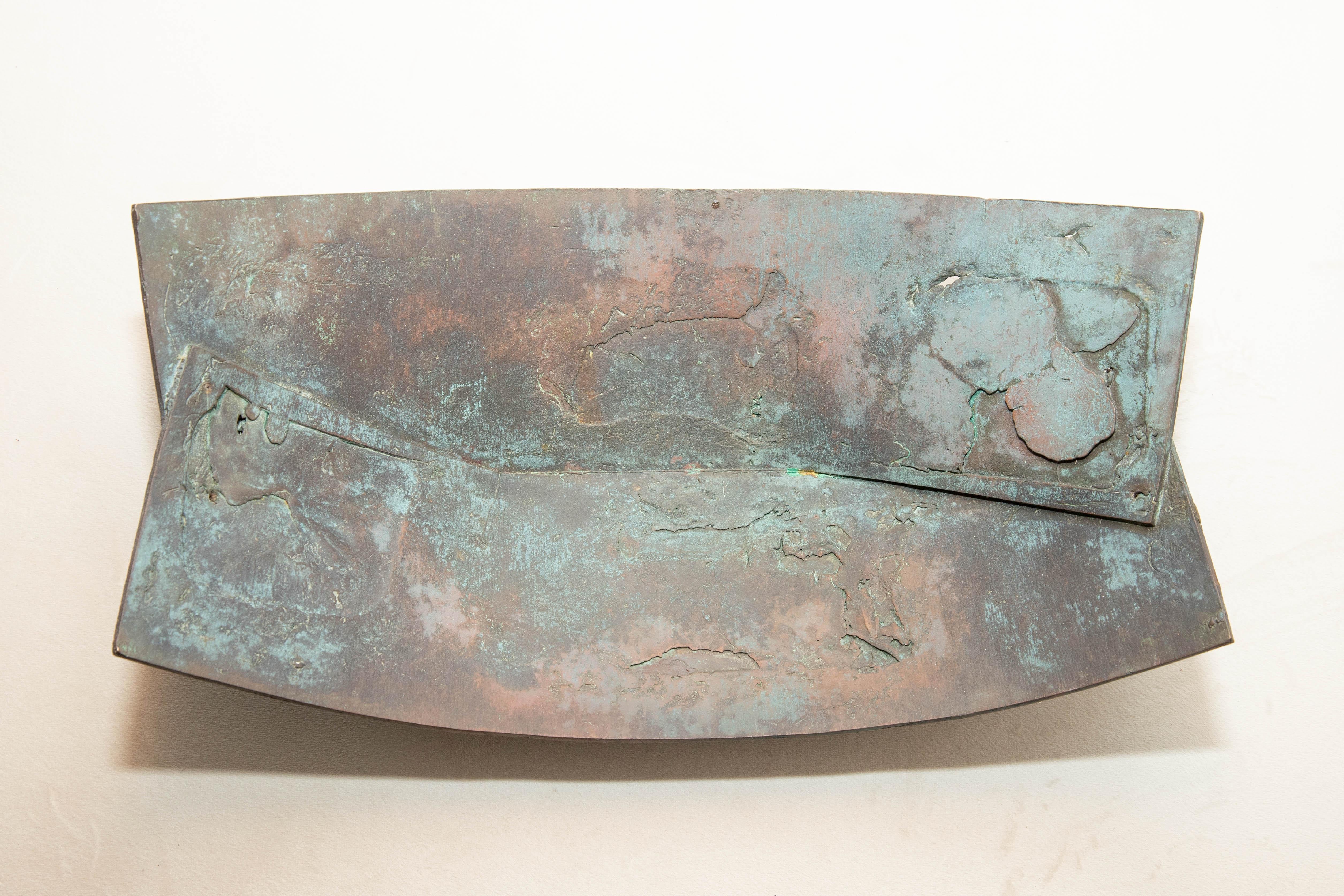 Sculptural Patinated Iron Bowl For Sale 3