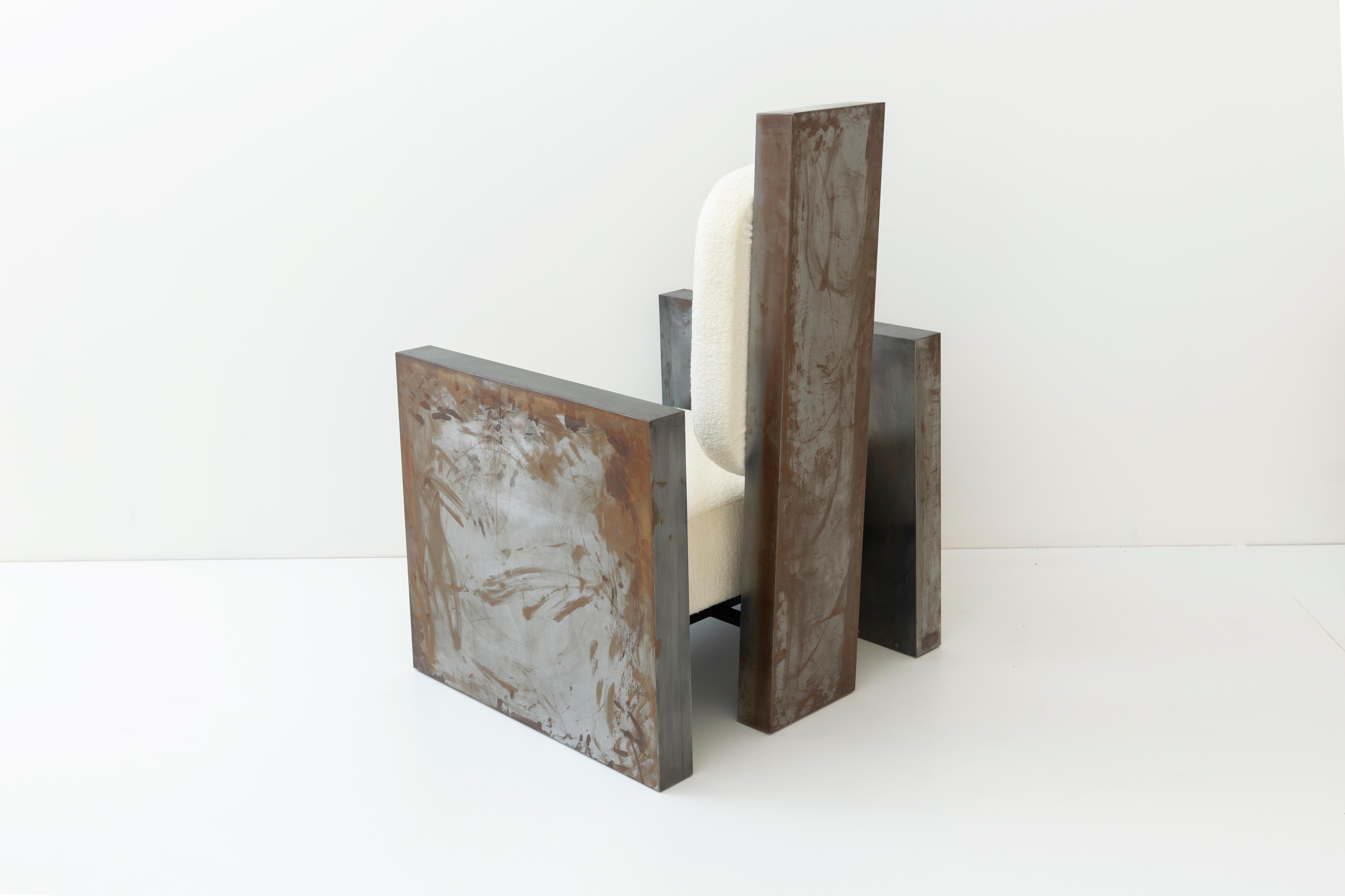 Sculptural patinated metal armchair by Rooms
Dimensions: L 82 x W 73 x H 116 cm
Materials: L 82 x W 73 x H 116


