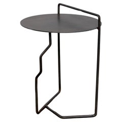 Sculptural Patinated Steel Side Table