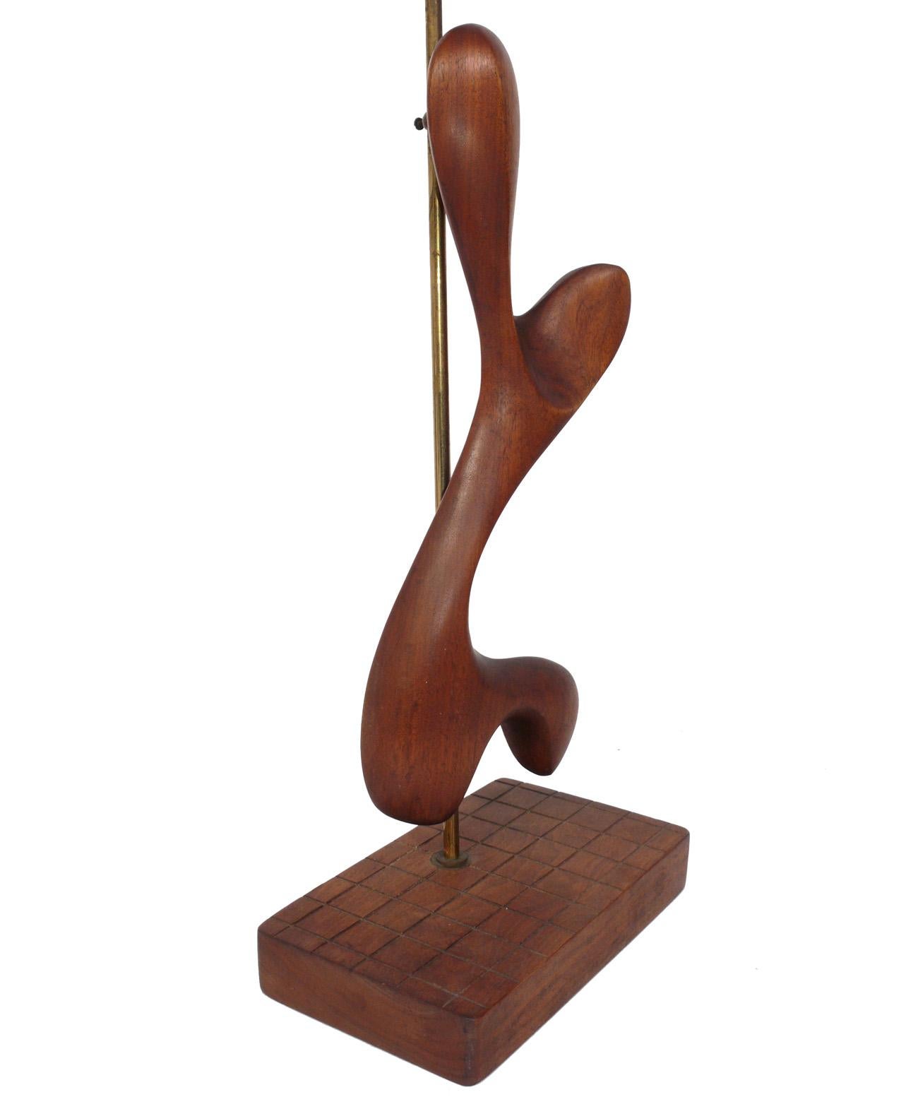 Sculptural Paul Laszlo Lamp with Maria Kipp Shade In Good Condition In Atlanta, GA