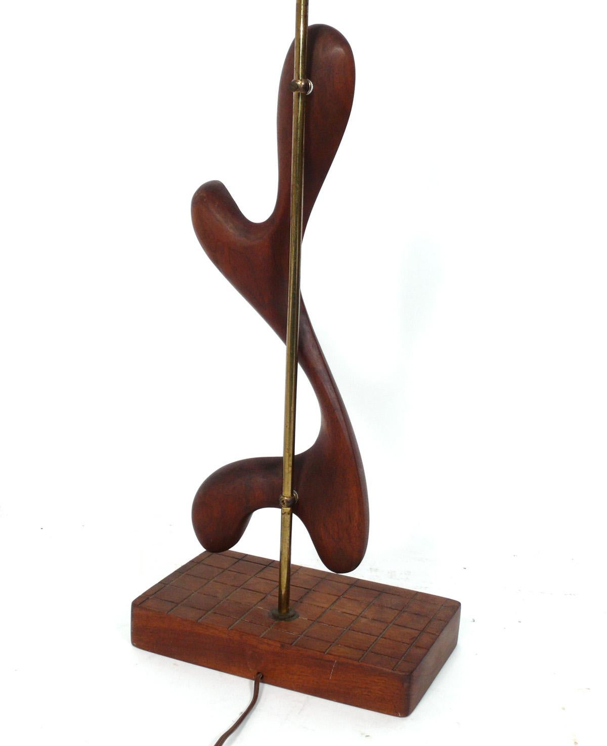 Mid-20th Century Sculptural Paul Laszlo Lamp with Maria Kipp Shade