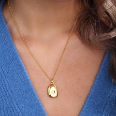 Sculptural Pebble Locket In 18ct Gold Vermeil