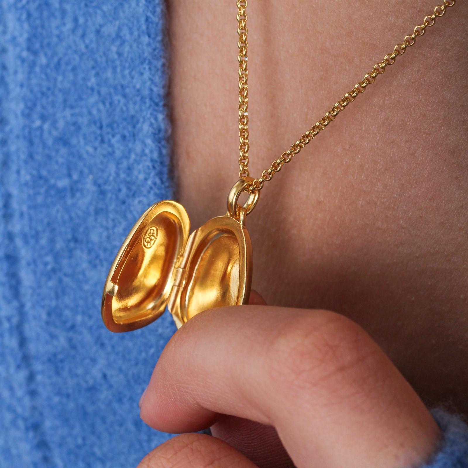 Contemporary Sculptural Pebble Locket In 18ct Gold Vermeil For Sale