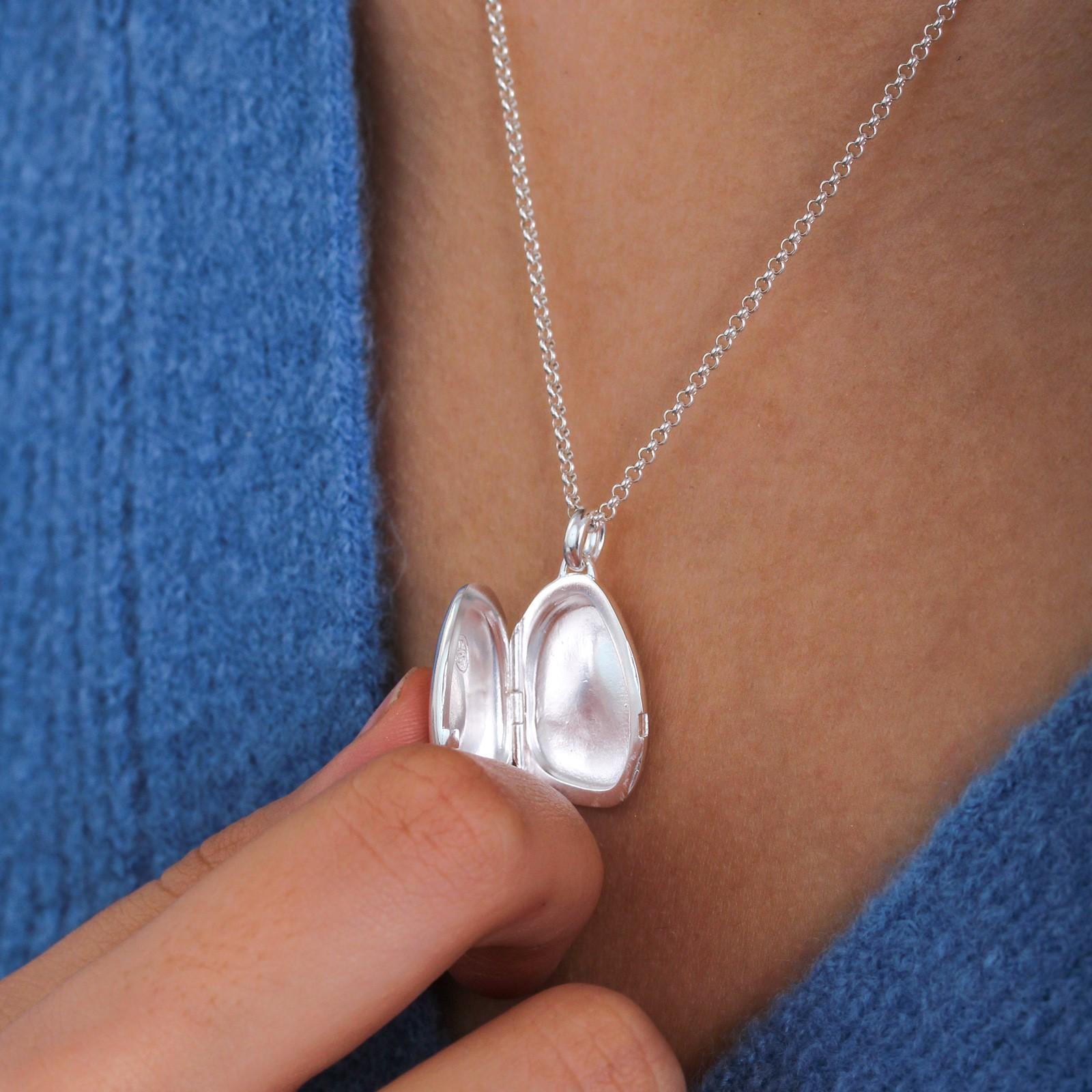 Contemporary Sculptural Pebble Locket In Sterling Silver For Sale