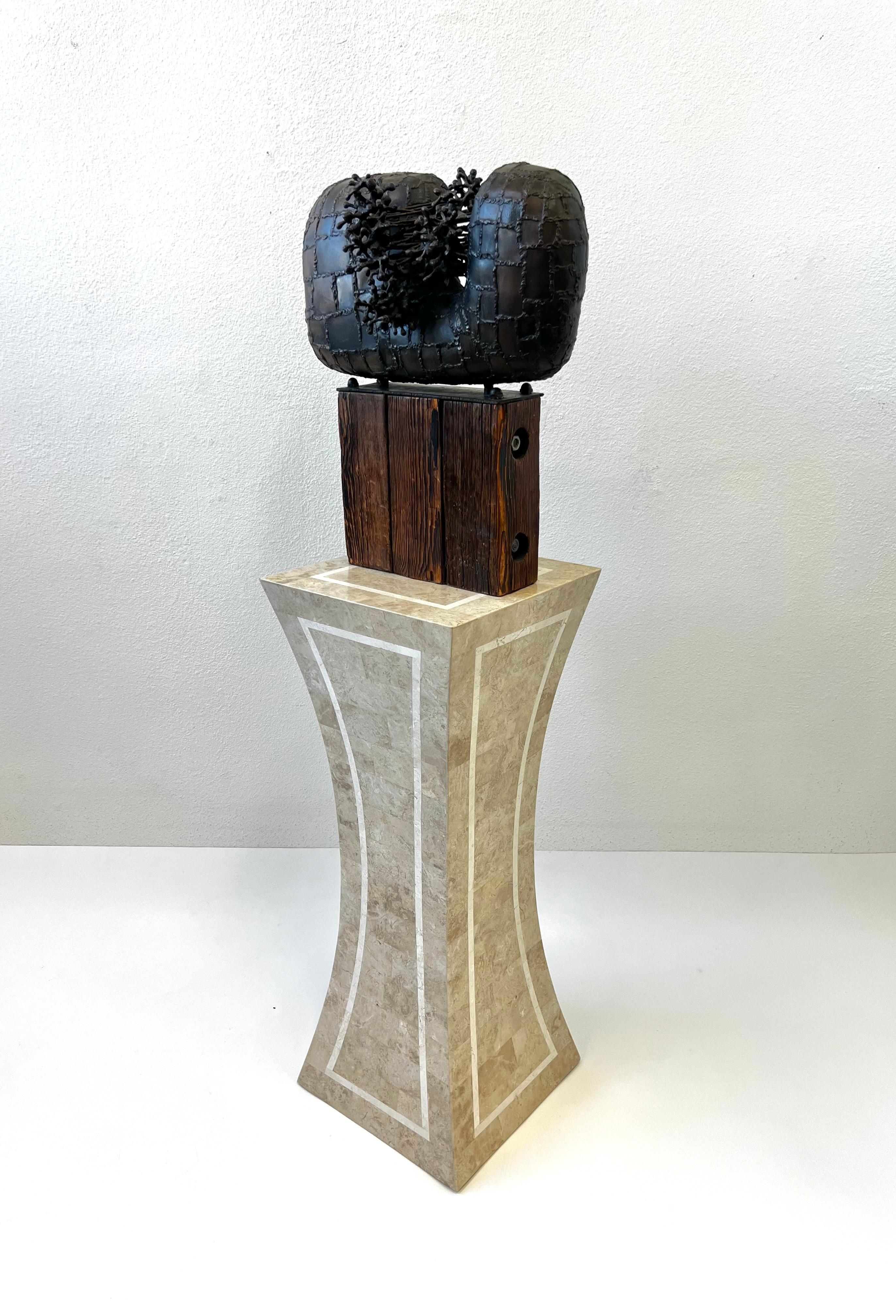 Marble Sculptural Pedestal by Maitland-Smith For Sale