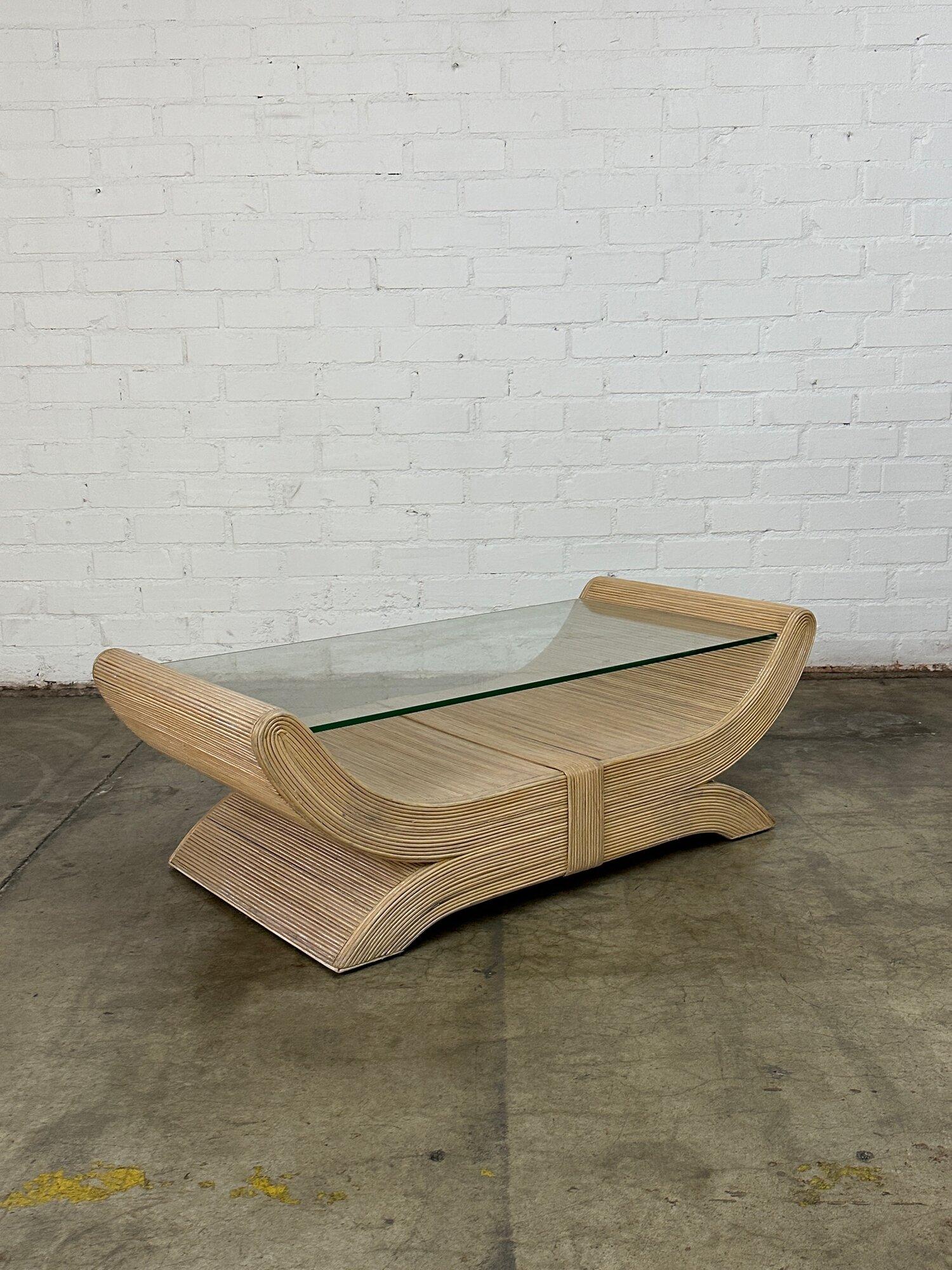 Sculptural Pencil Reed Coffee Table In Good Condition For Sale In Los Angeles, CA