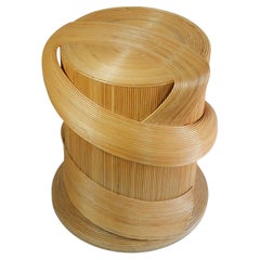 Sculptural Pencil Reed Rattan Dining Table Base by Betty Cobonpue