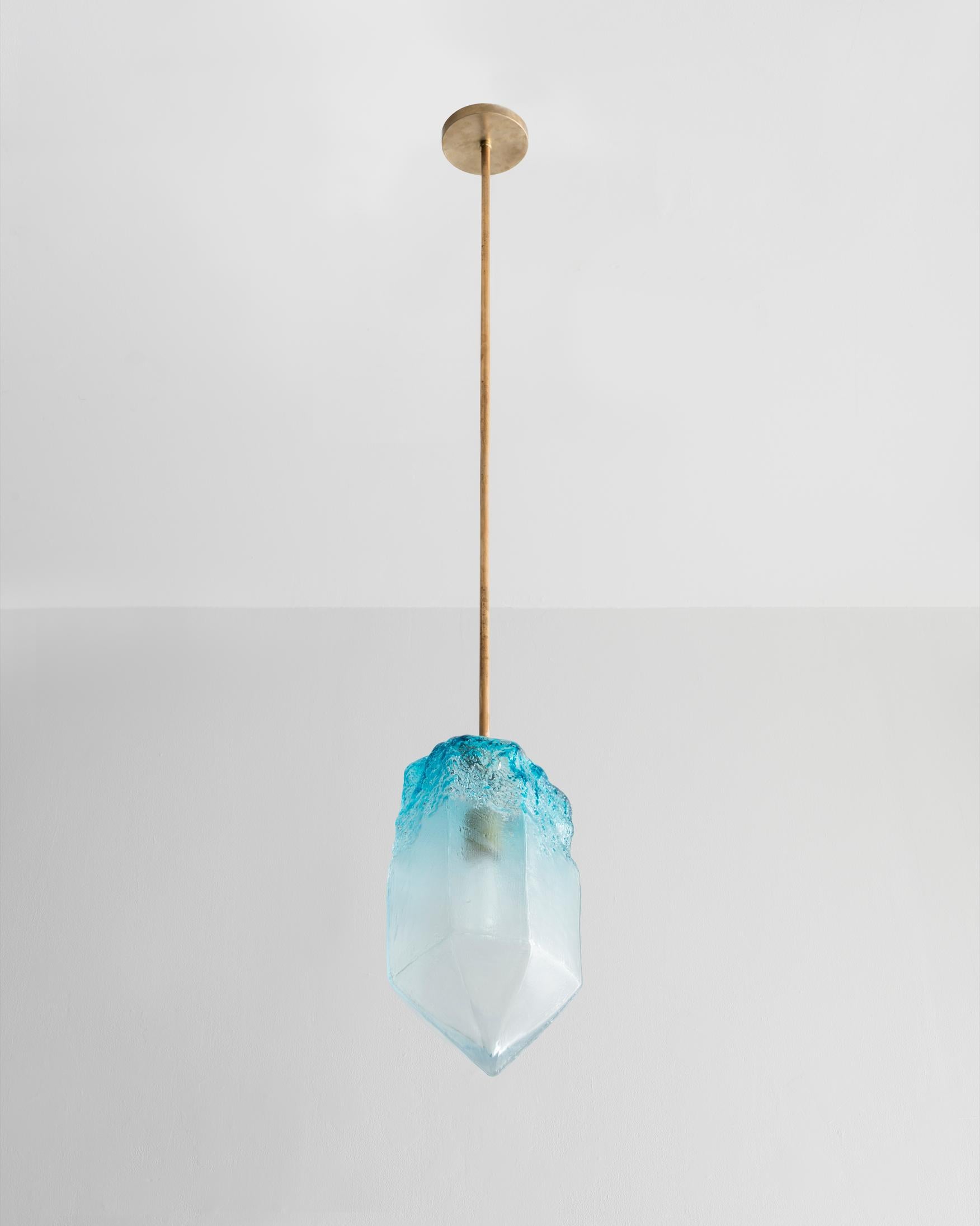 Sculptural Pendant Light in Turquoise and Nickel by Jeff Zimmerman, 2016 9