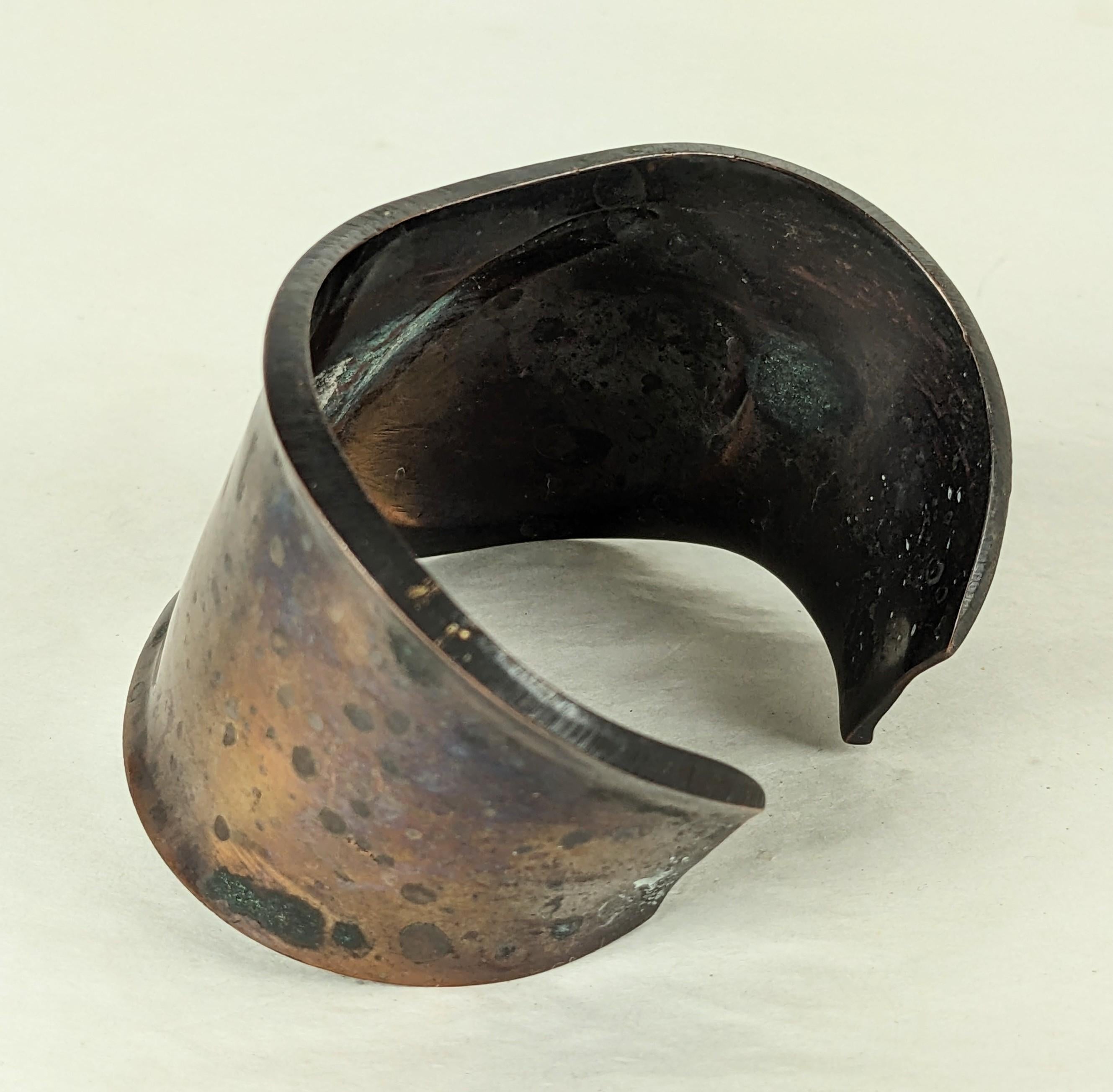 Sculptural Peretti Style Copper Bone Cuff In Good Condition For Sale In New York, NY