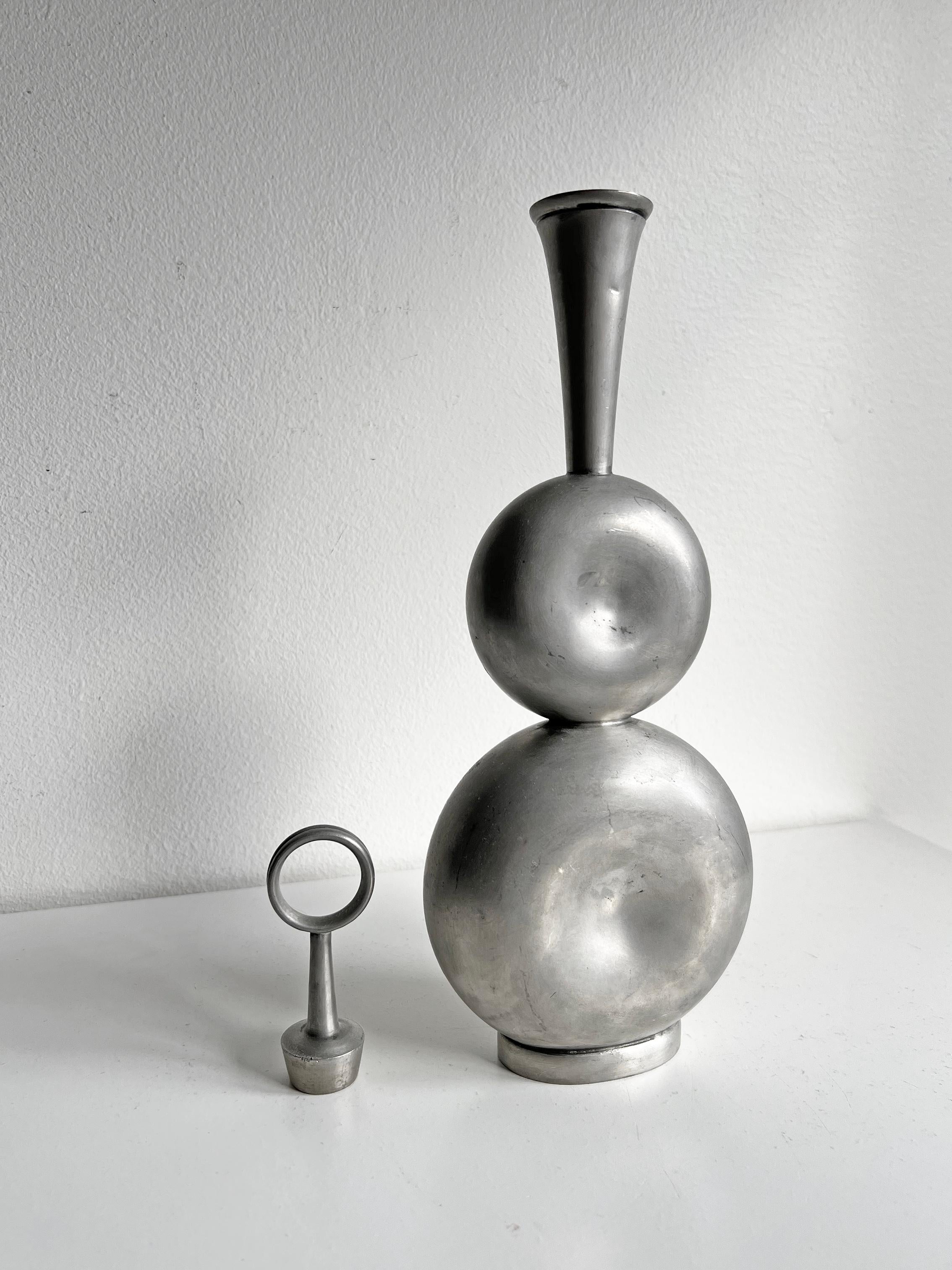 Sculptural Pewter Decanter by Gunnar Havstad, Norway, 1950s 4