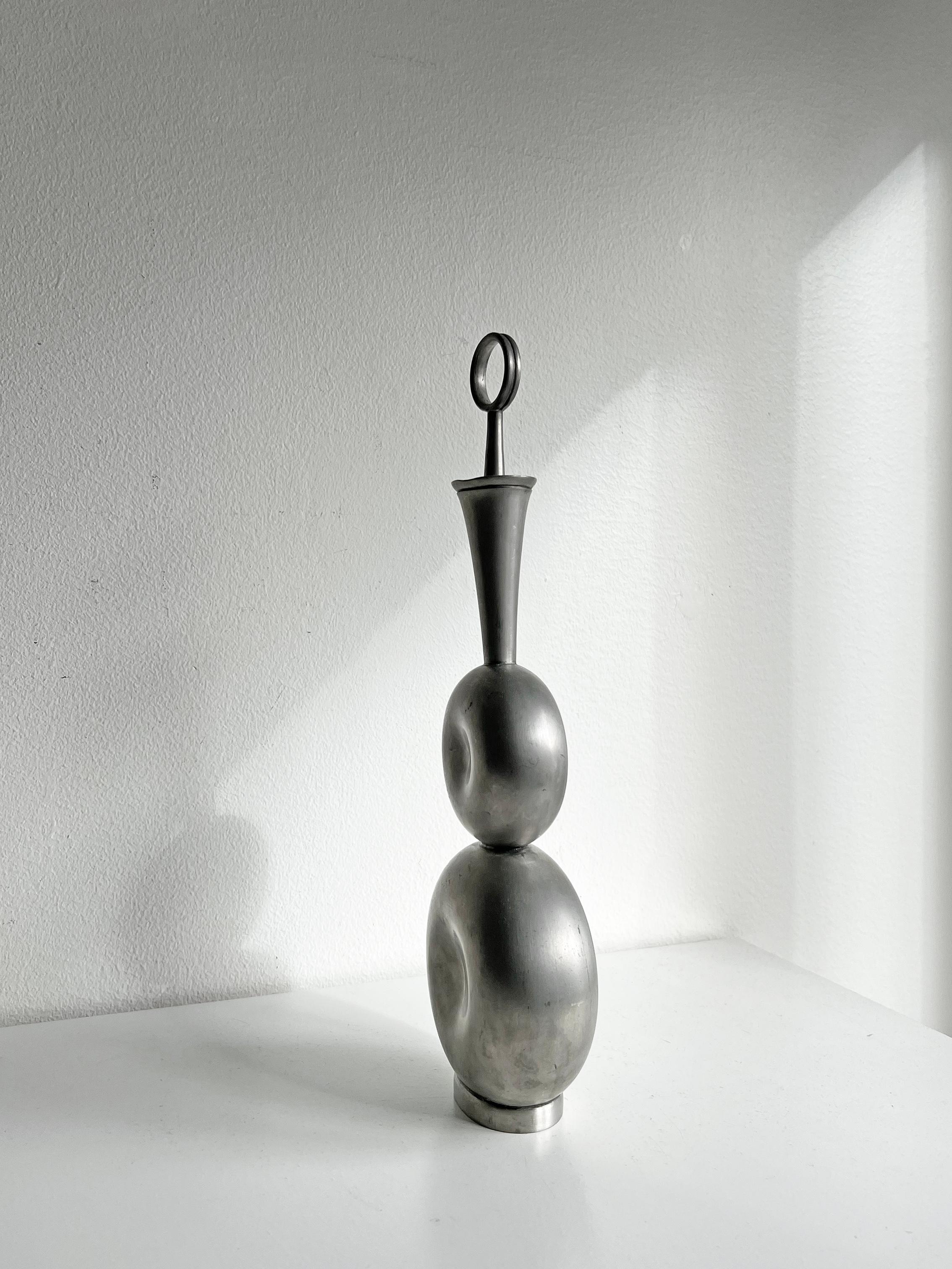 Norwegian Sculptural Pewter Decanter by Gunnar Havstad, Norway, 1950s