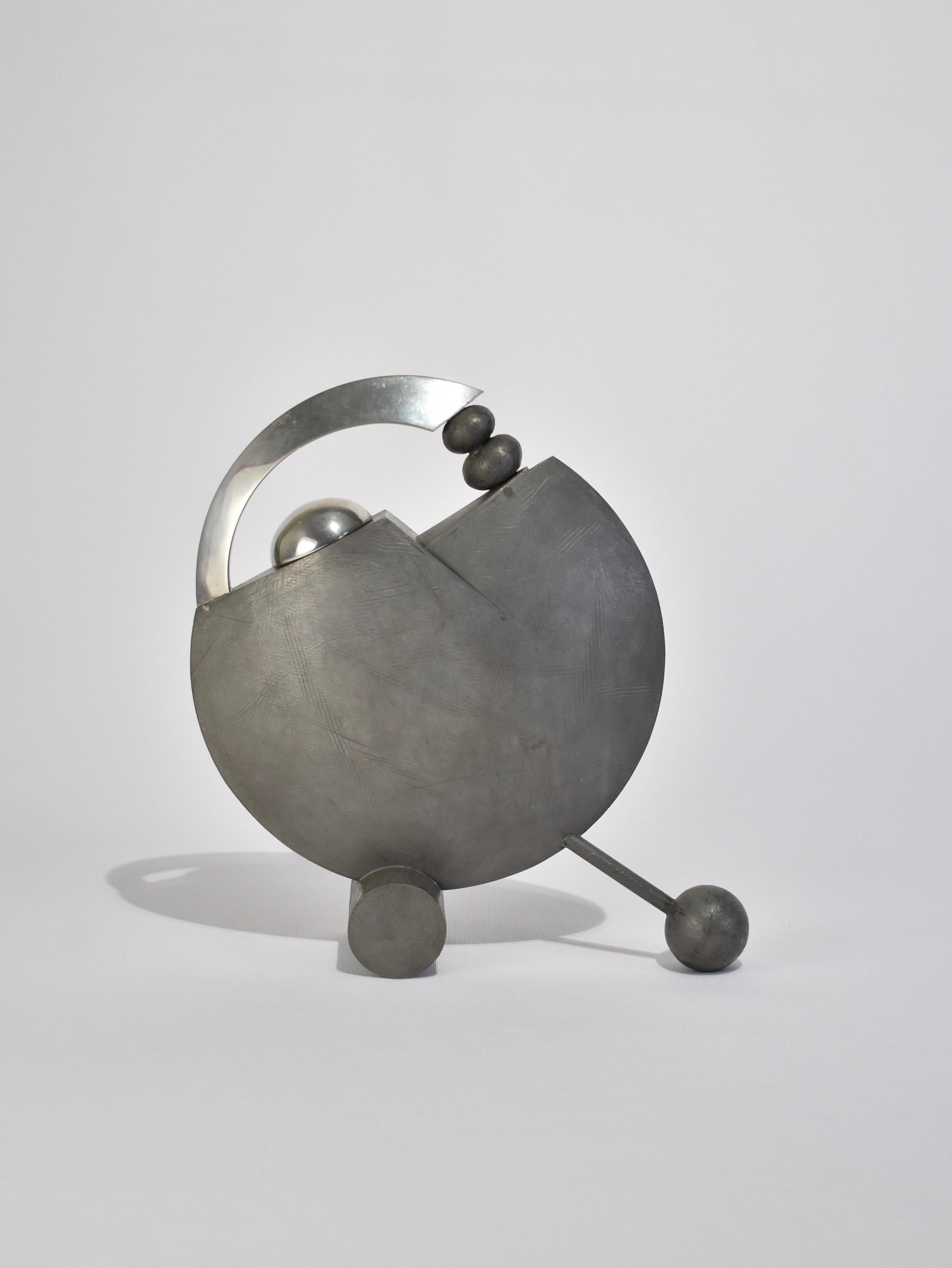 Late 20th Century Sculptural Pewter Teapot For Sale