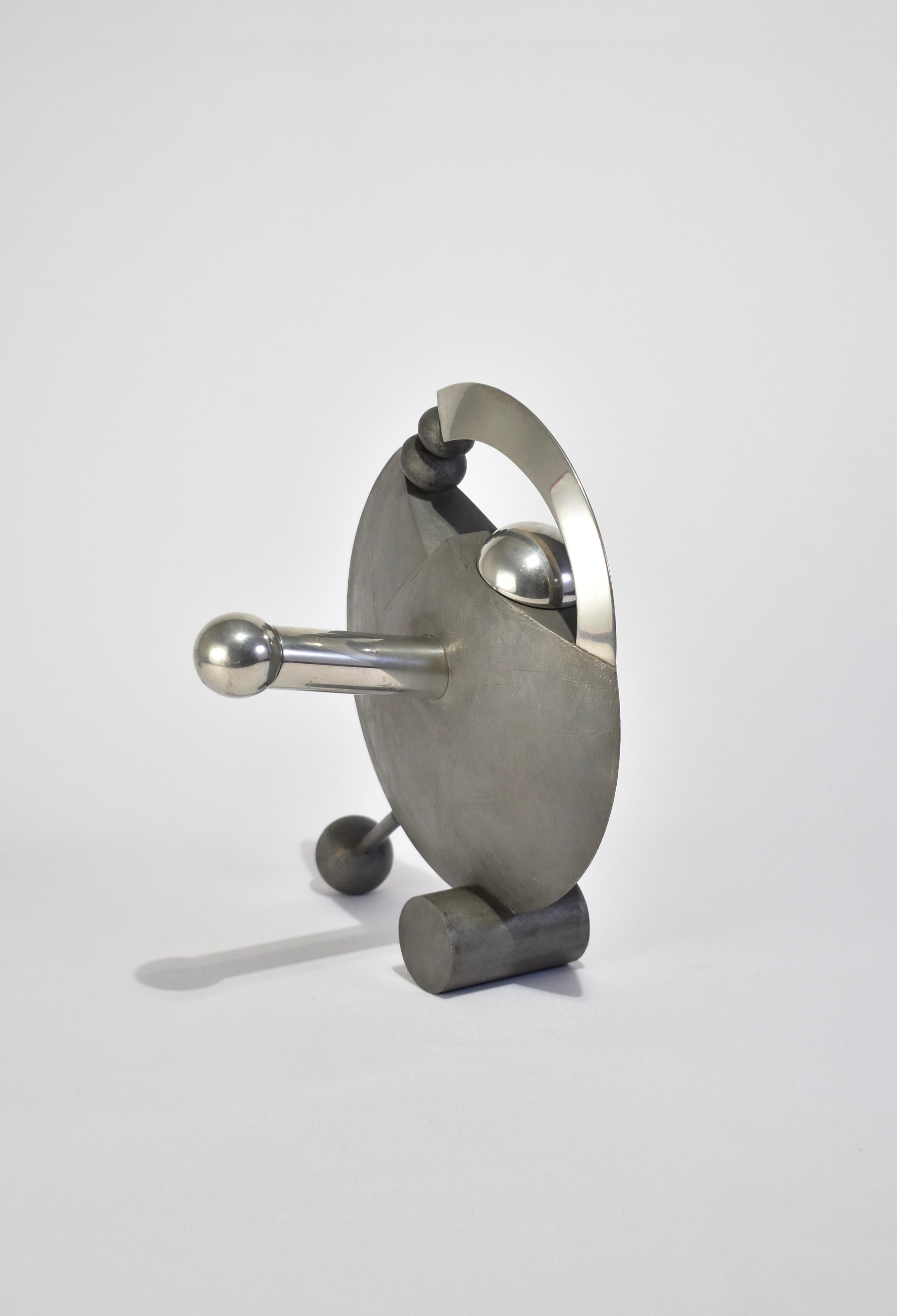 Metal Sculptural Pewter Teapot For Sale