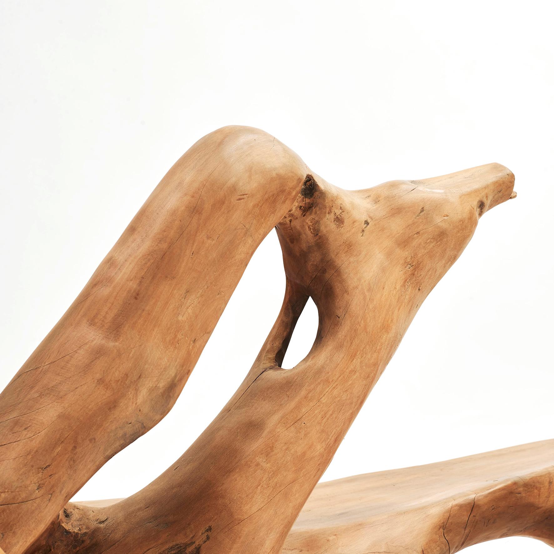 Sculptural Philippine Molave Root Bench 7