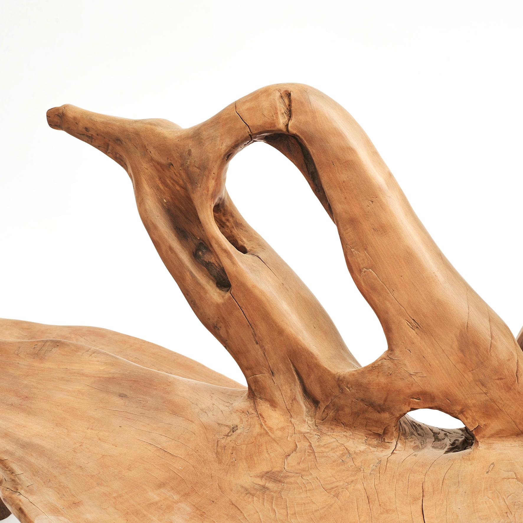 This stunning root bench is made from molave wood, capturing the natural organic formed shape compliments of Mother Nature.
Made of one piece of wood, with the exception of a single leg.

From the Philippines, early 20th century.

This elegant