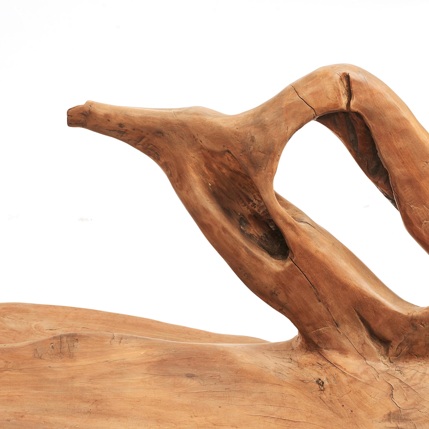 20th Century Sculptural Philippine Molave Root Bench