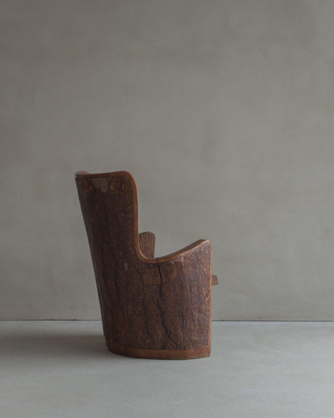 Sculptural Pine Armchair, Swedish, Mid-Century Modern 4