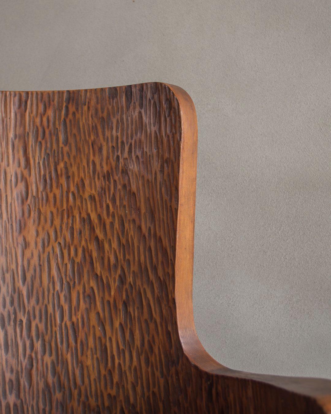 Sculptural Pine Armchair, Swedish, Mid-Century Modern For Sale 5