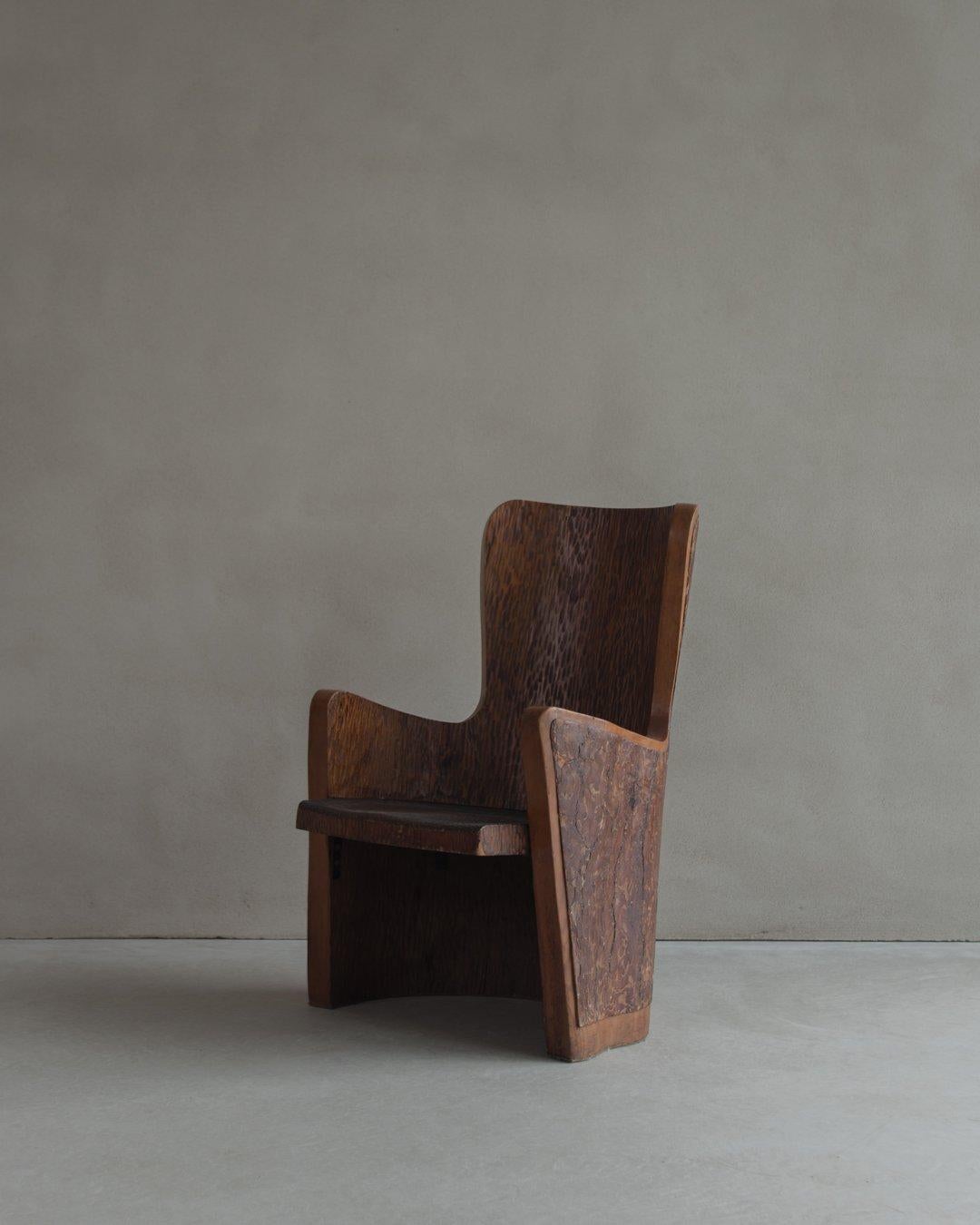 Sculptural Pine Armchair, Swedish, Mid-Century Modern For Sale 2