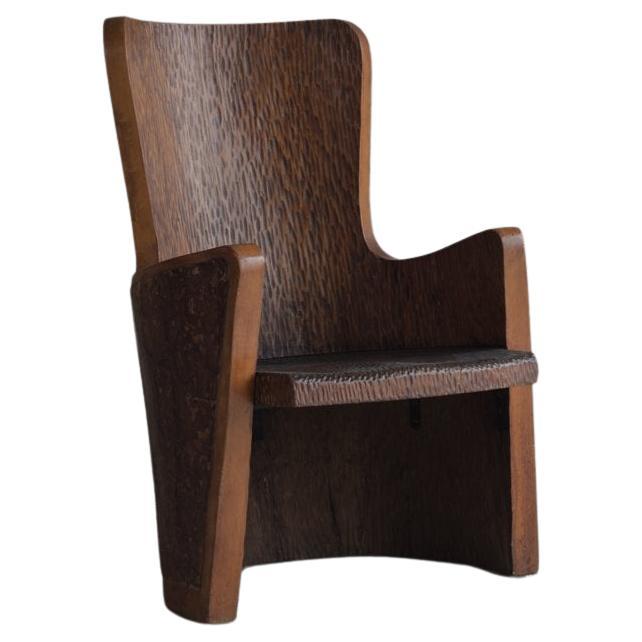 Sculptural Pine Armchair, Swedish, Mid-Century Modern For Sale