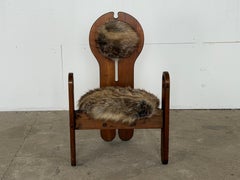 Sculptural Pine Lounge Chair by Szedleczky, Hungary, 1970s