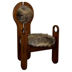 Sculptural Pine Lounge Chair by Szedleczky, Hungary, 1970s