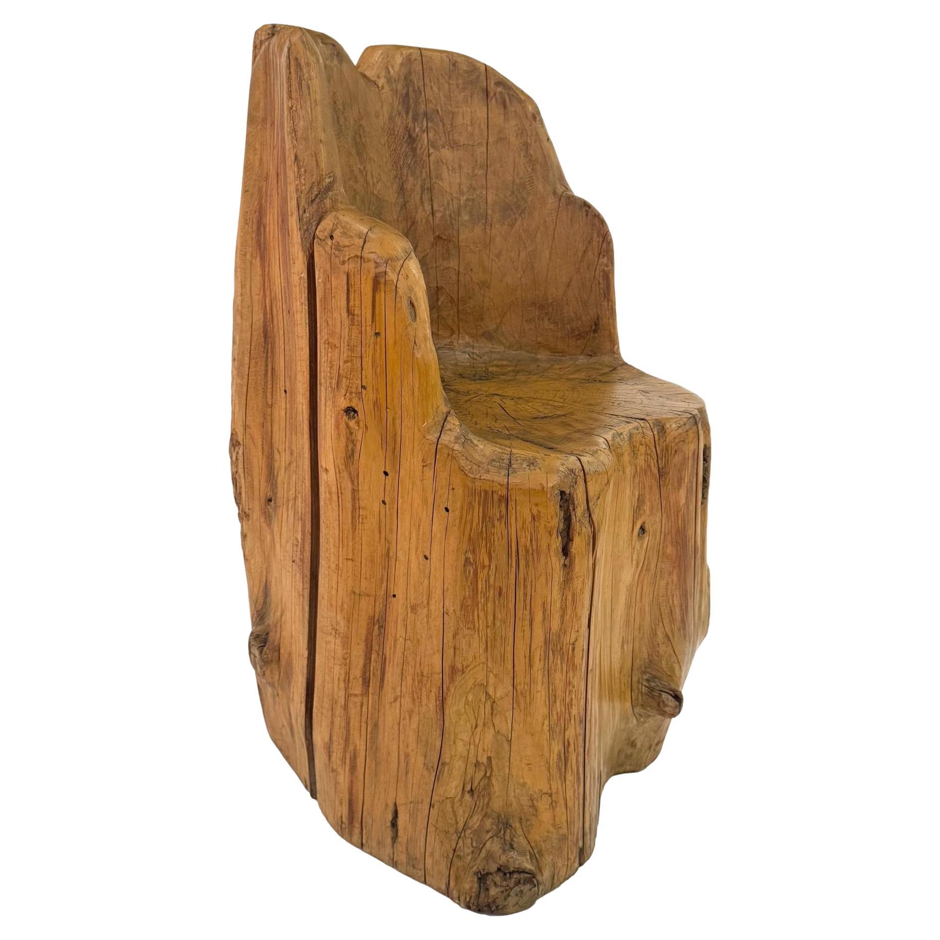 Skulpturaler Stuhl aus Kiefernstumpf, 1970er Jahre USA