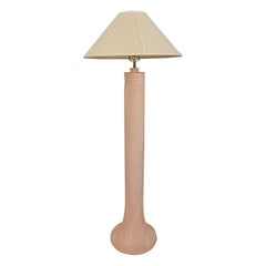 Lampadaire sculptural en plâtre rose - Faux roseau de crayon