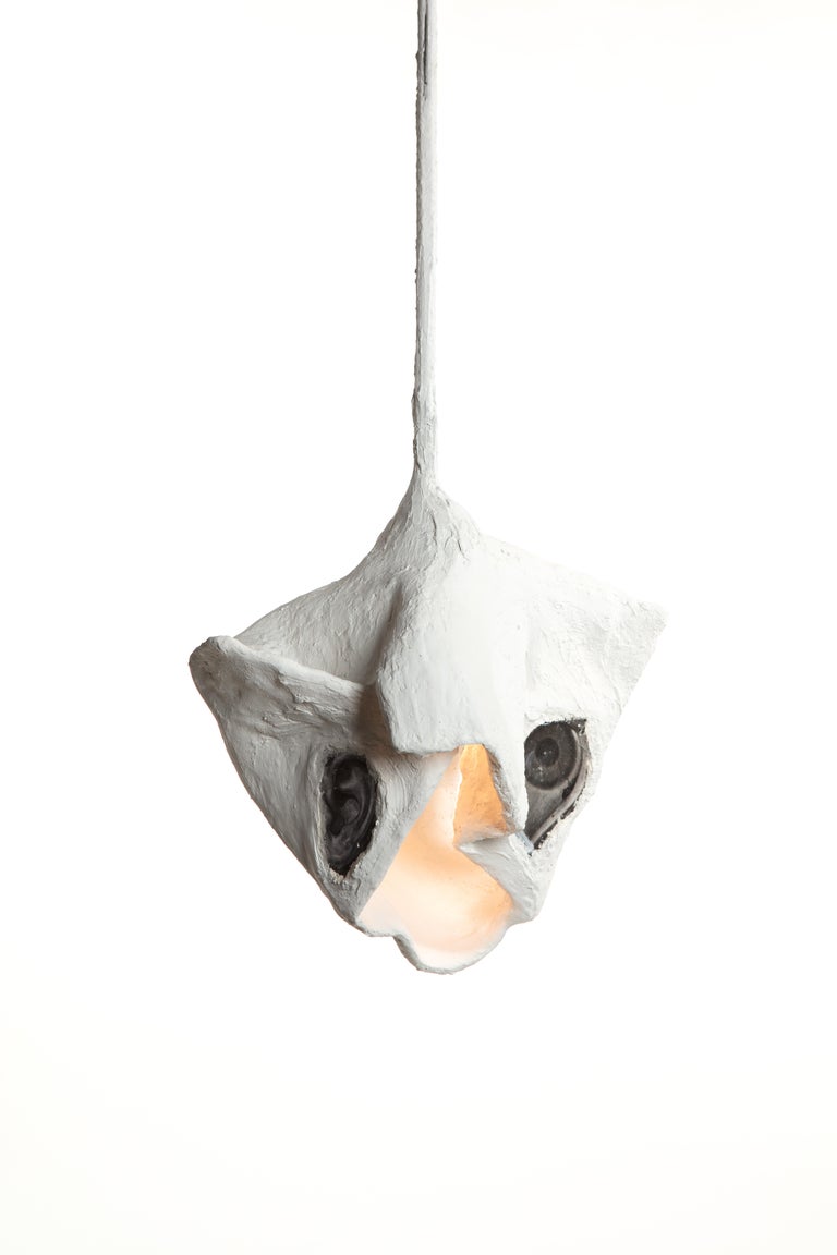Contemporary White Plaster Sculptural Pendant Chandelier, 21st Century by Mattia Biagi For Sale