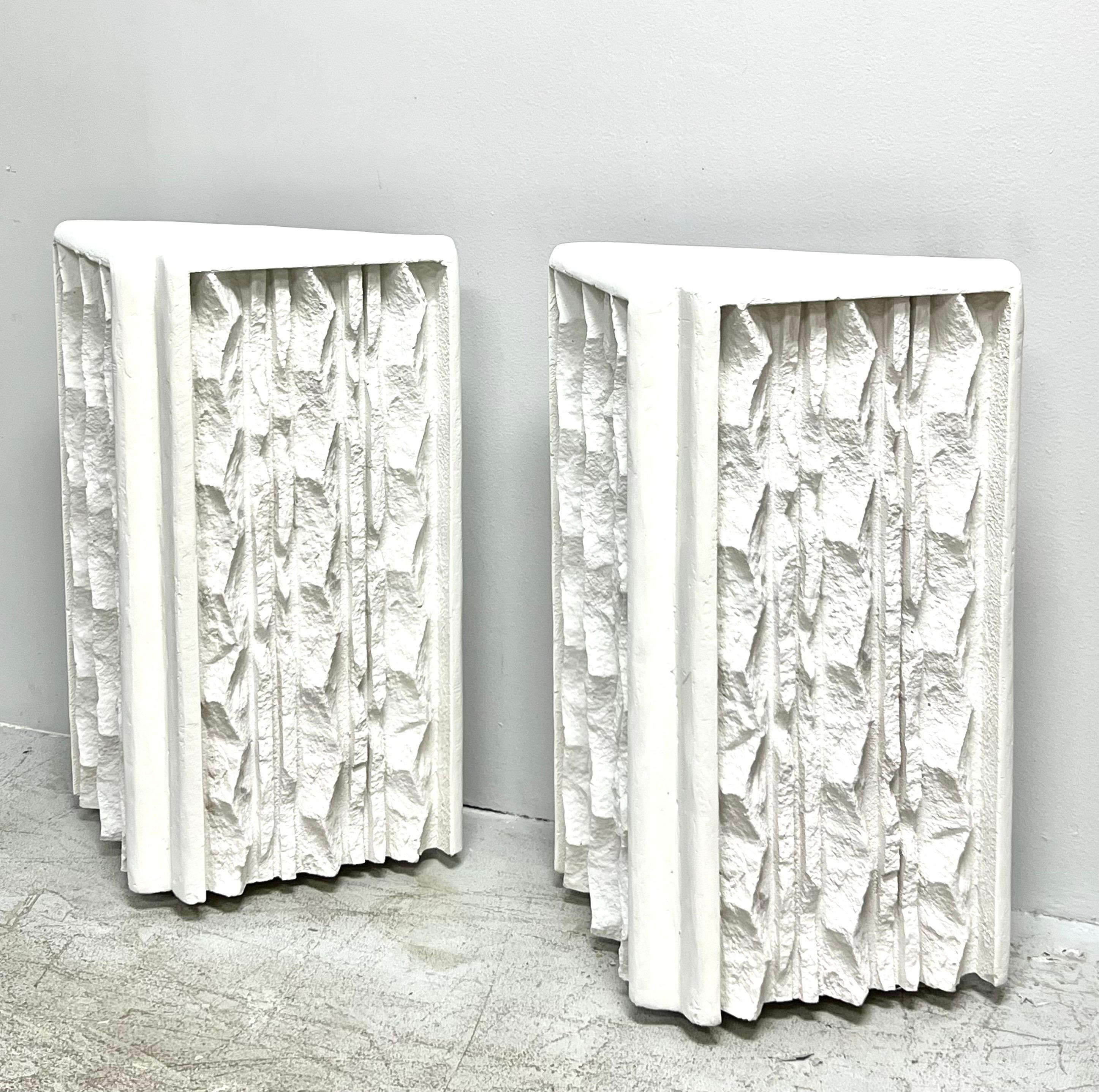 Sculptural Plaster Console Table Bases 1970s 2