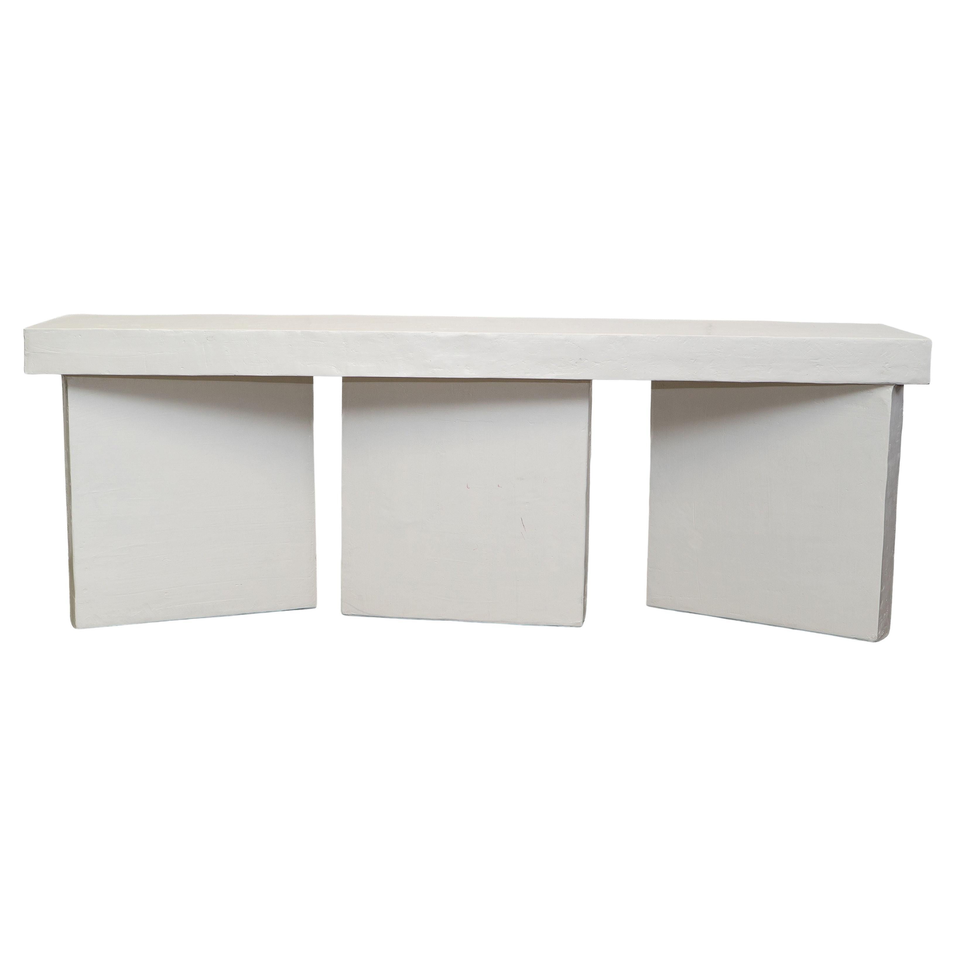 Sculptural Console Table in Hand-Finished Plaster, Contemporary Design