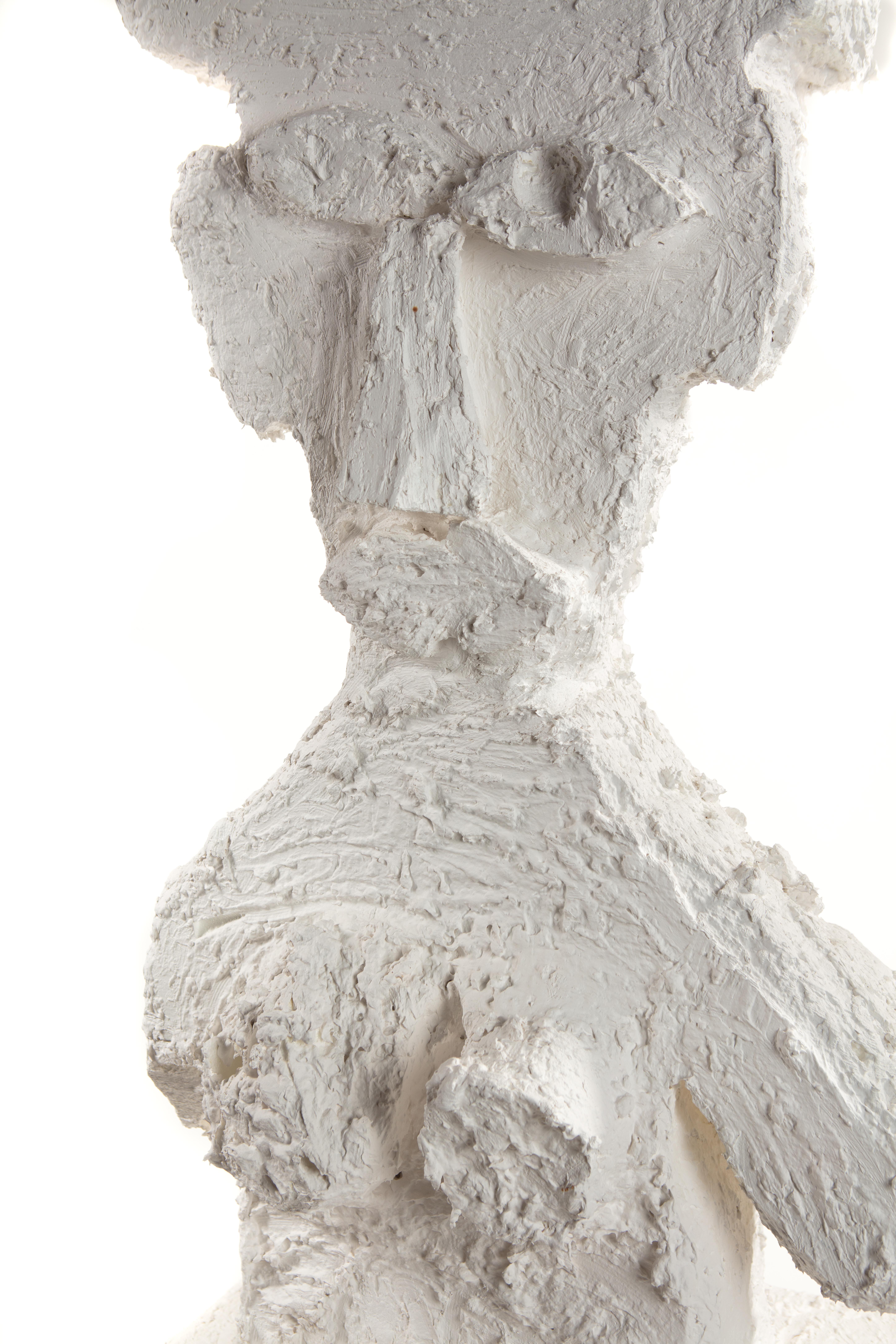 White Plaster Sculptural Figure, 21st Century by Mattia Biagi For Sale 6