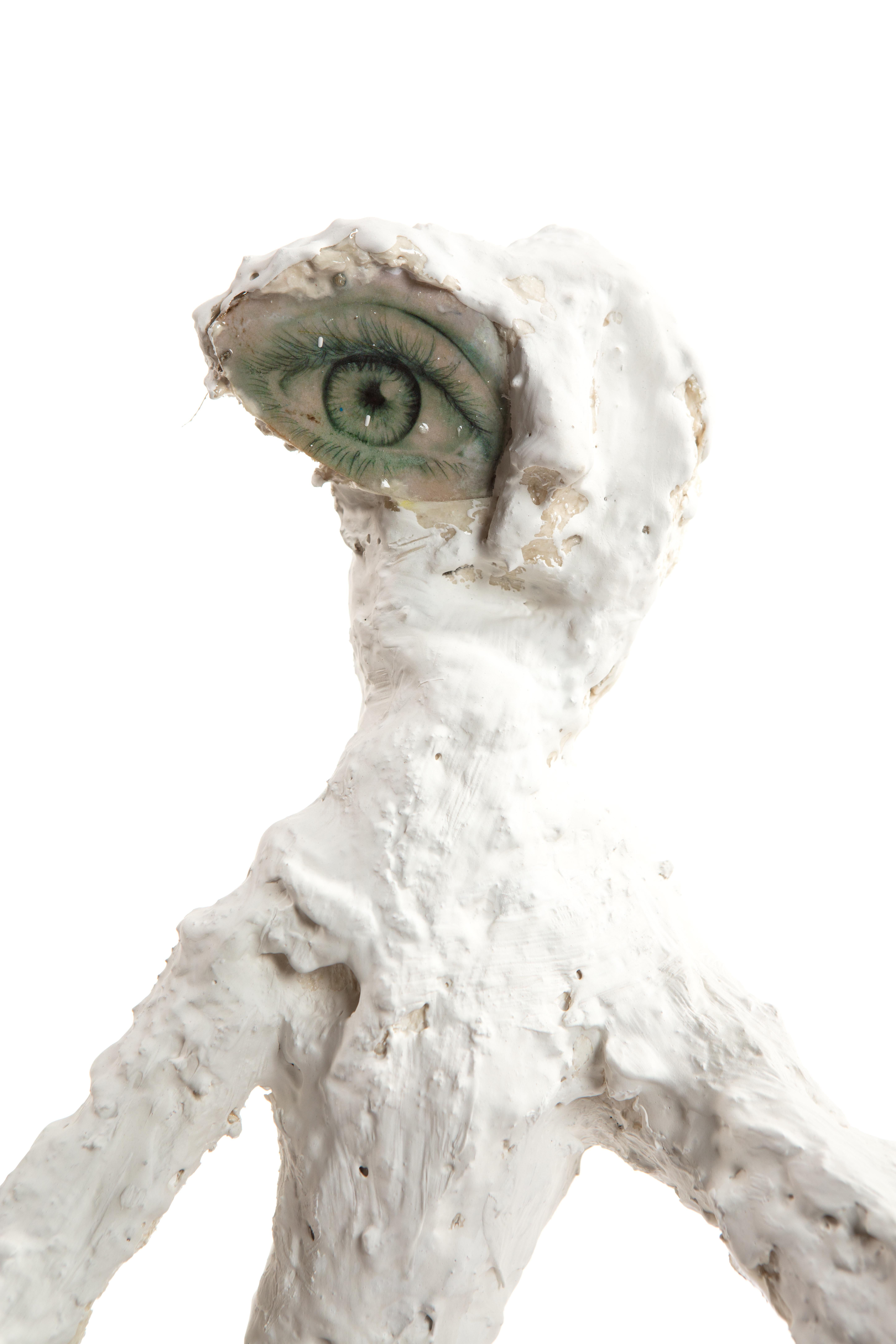 Hand-Crafted White Plaster Sculpture Man Figure, 21st Century by Mattia Biagi