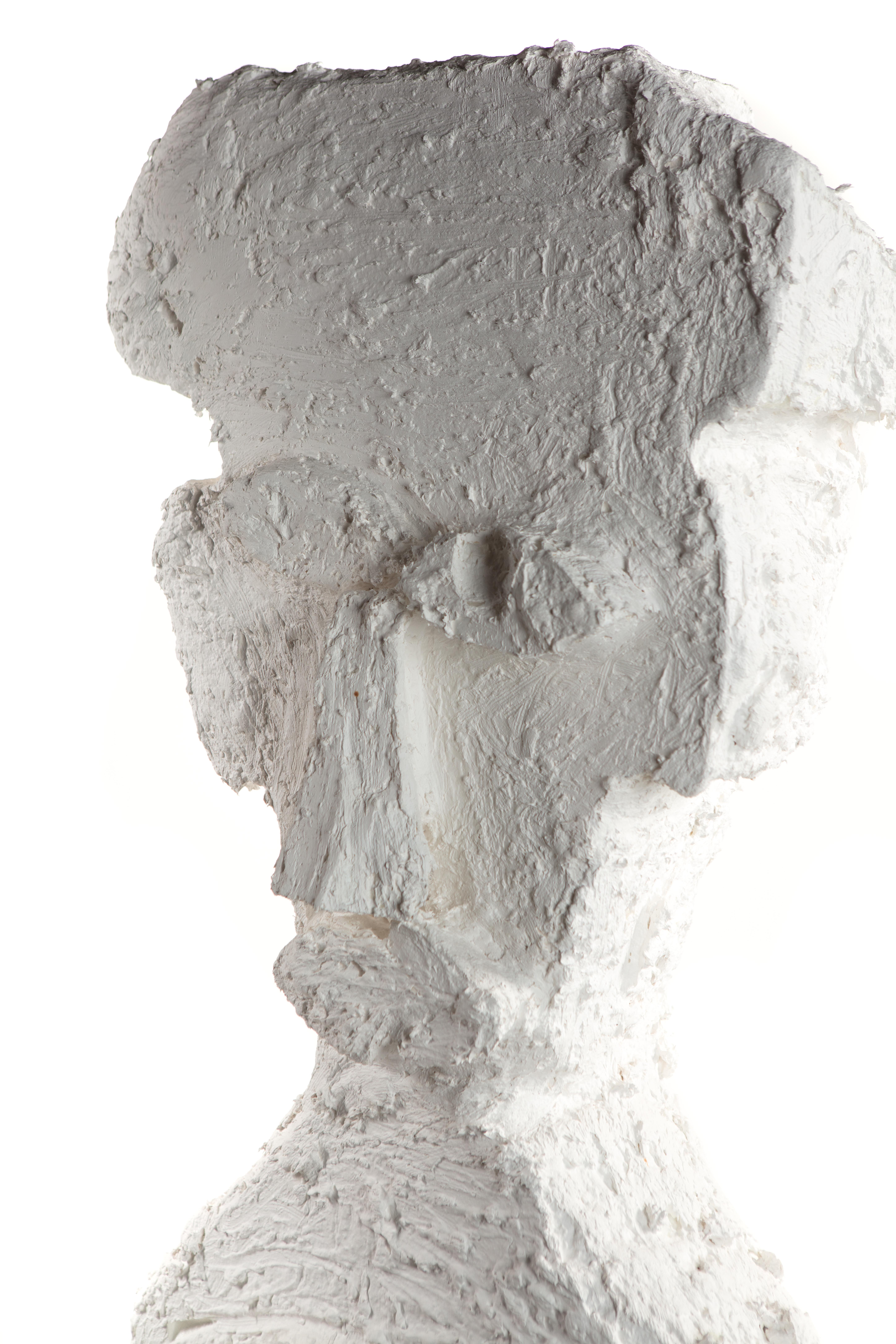 Paper White Plaster Sculptural Figure, 21st Century by Mattia Biagi For Sale