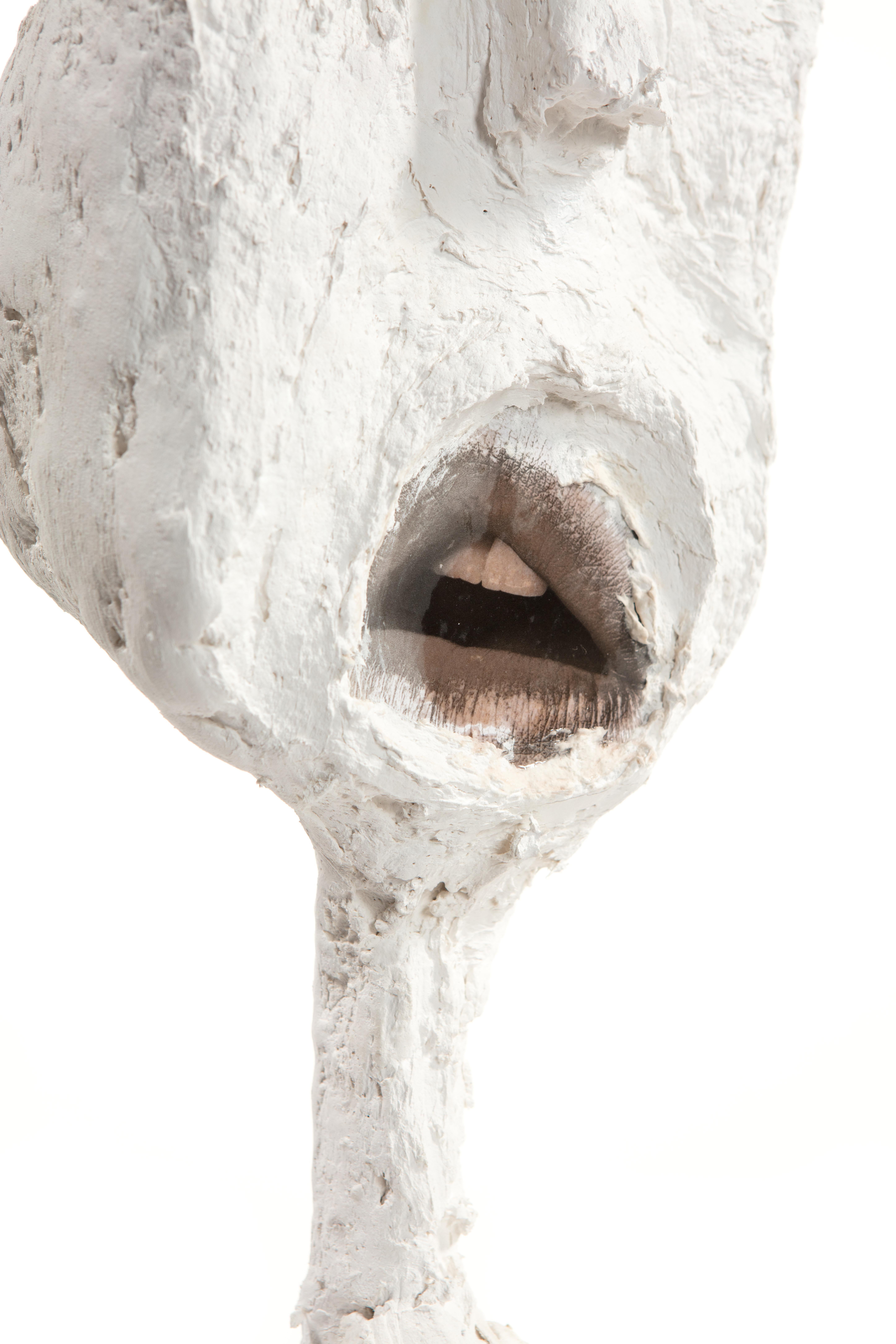 White Plaster Sculptural Figure Face, 21st Century by Mattia Biagi 1