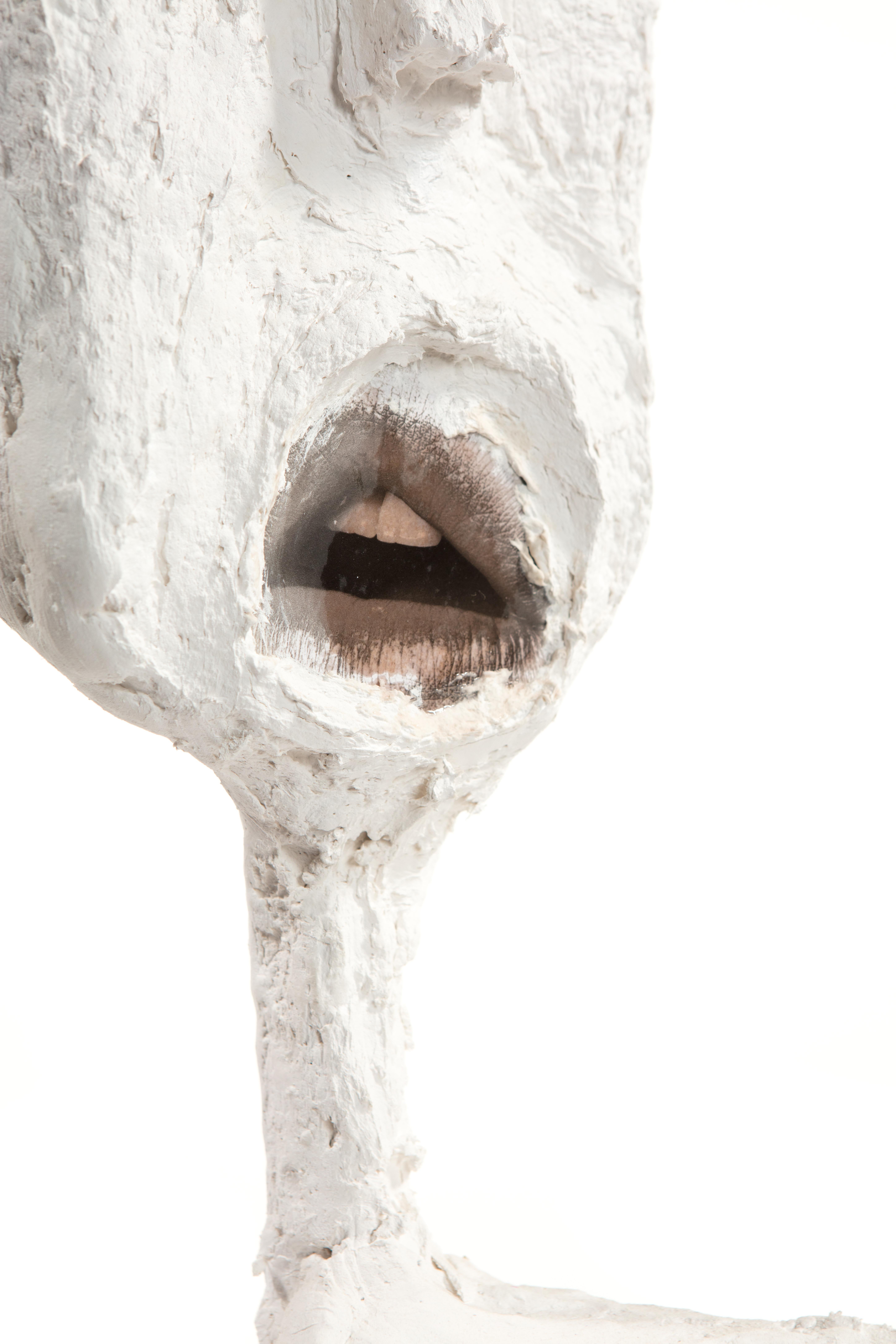 White Plaster Sculptural Figure Face, 21st Century by Mattia Biagi 2