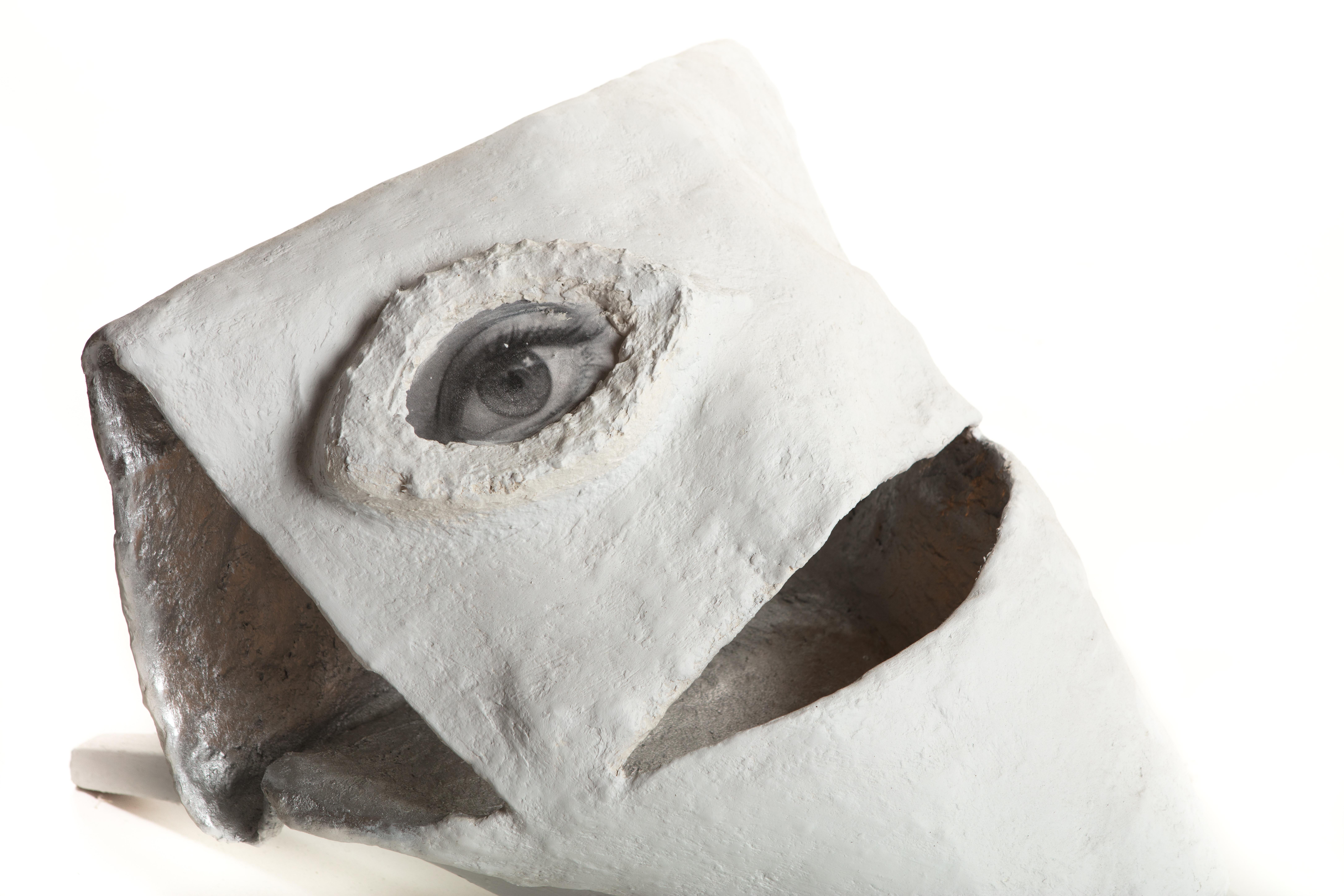 Lampada da terra scultorea in gesso bianco e argento, 21° secolo, di Mattia Biagi in vendita 9