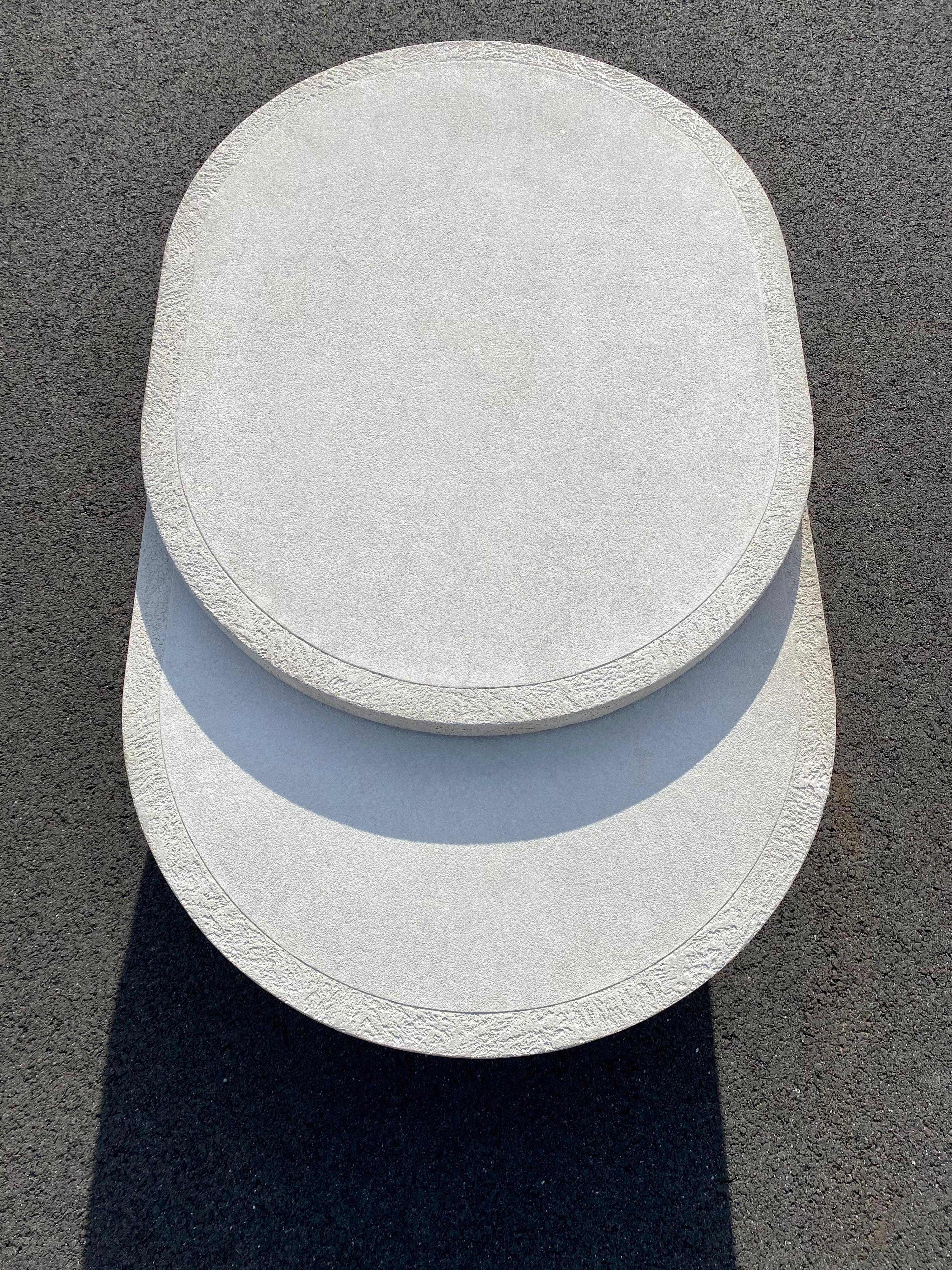 Sculptural Plaster Swiveling Oval Two-Tier Coffee Table, Mid-Century Modern 1970 6
