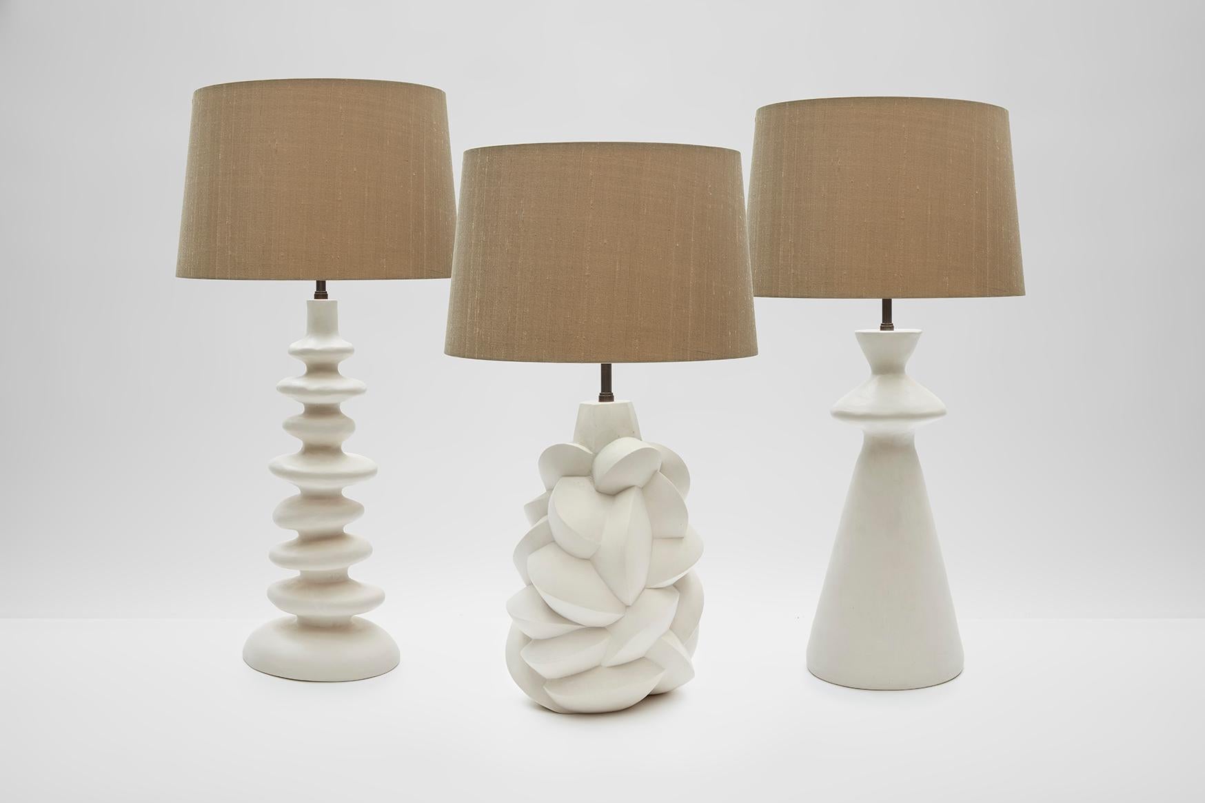 Modern Sculptural Plaster Table Lamp Hand Made in UK Contemporary 21st Century For Sale