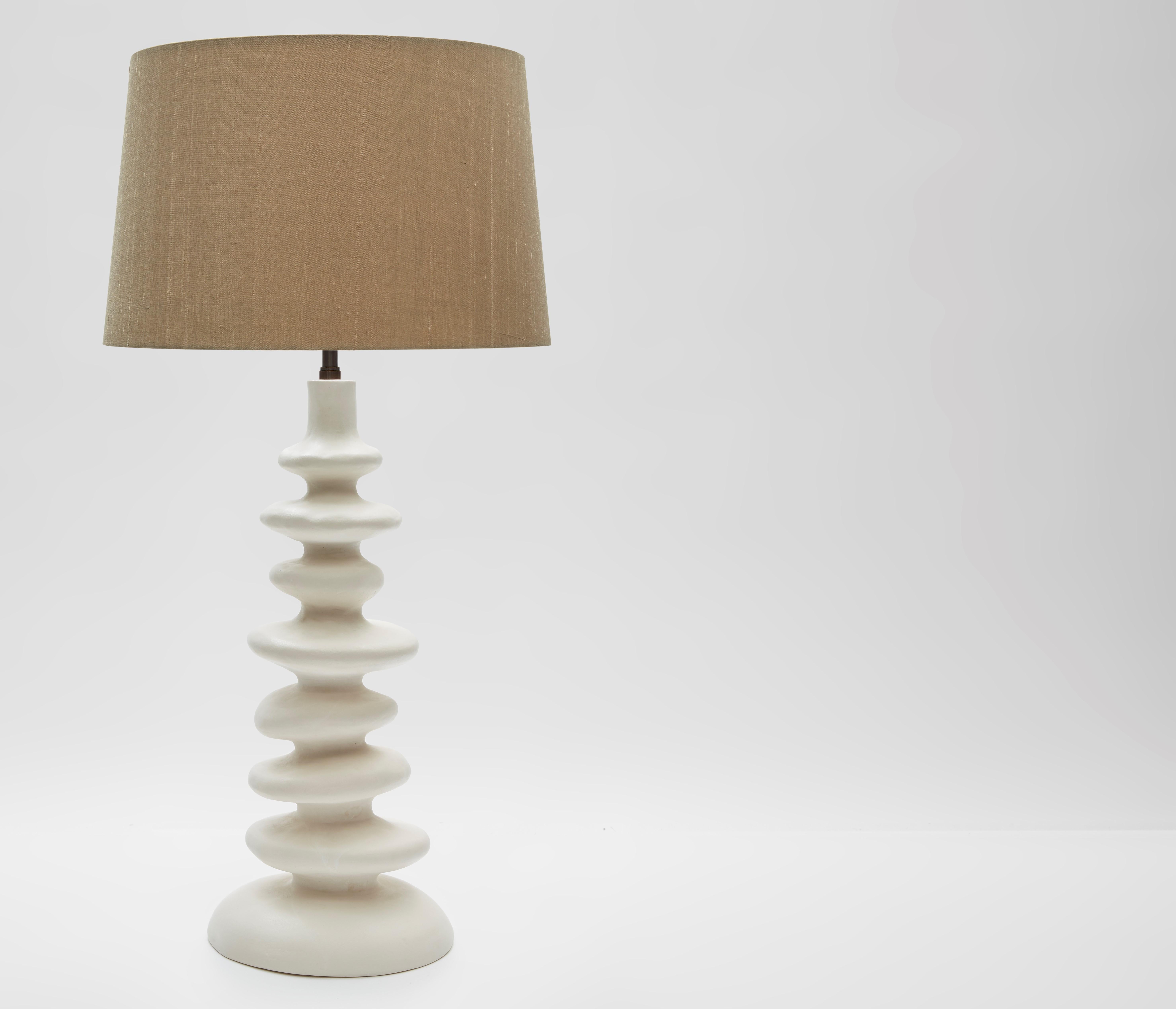 Hand-Crafted Sculptural Plaster Table Lamp Hand Made in UK Contemporary 21st Century For Sale
