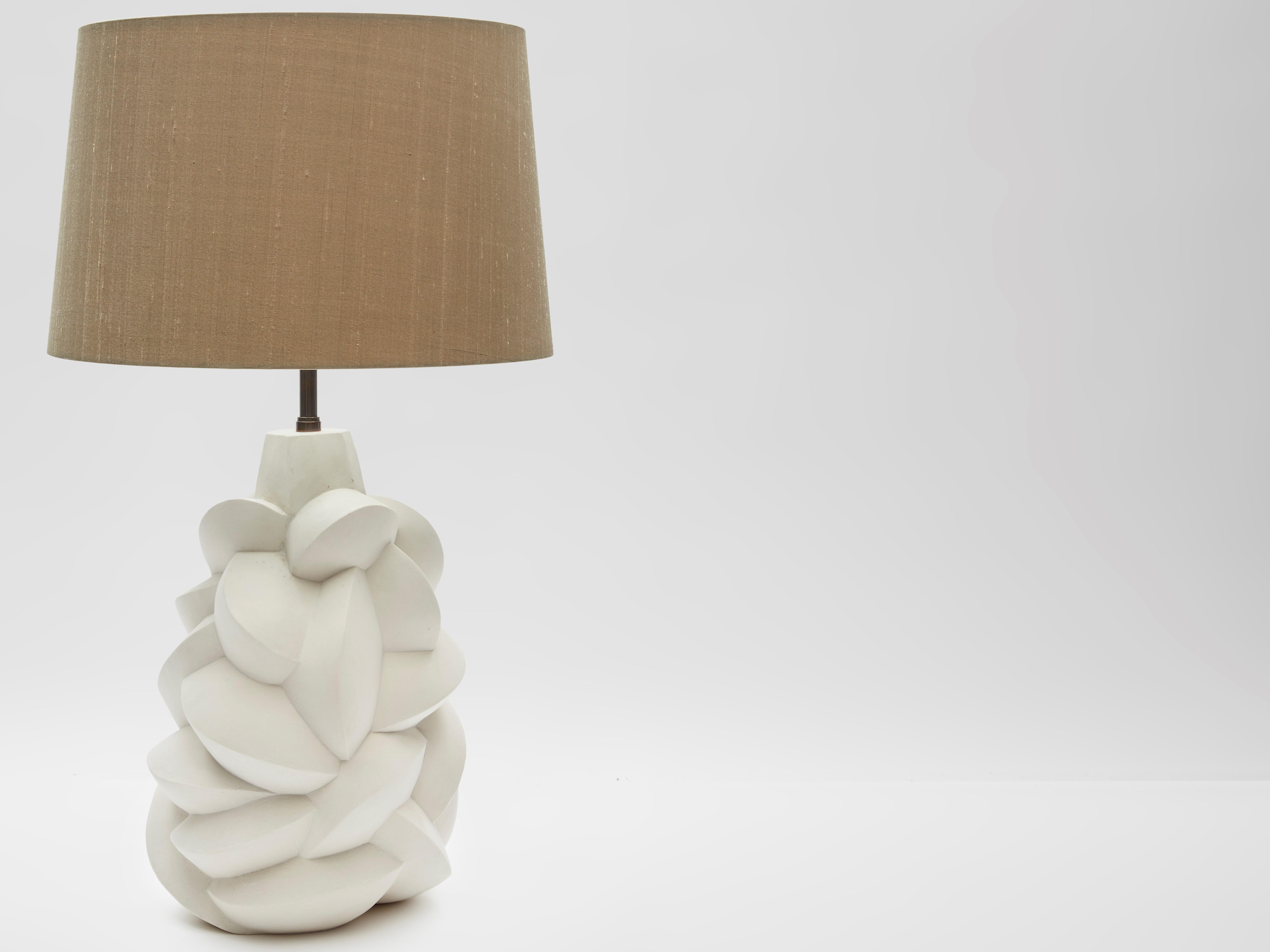 Hand-Crafted Sculptural Plaster Table Lamp Hand Made in UK Contemporary 21st Century For Sale