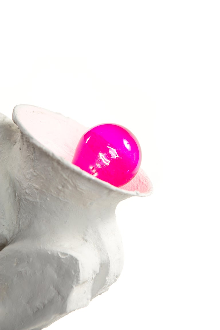 White Plaster Sculptural Table Lamp, 21st Century by Mattia Biagi For Sale at 1stDibs