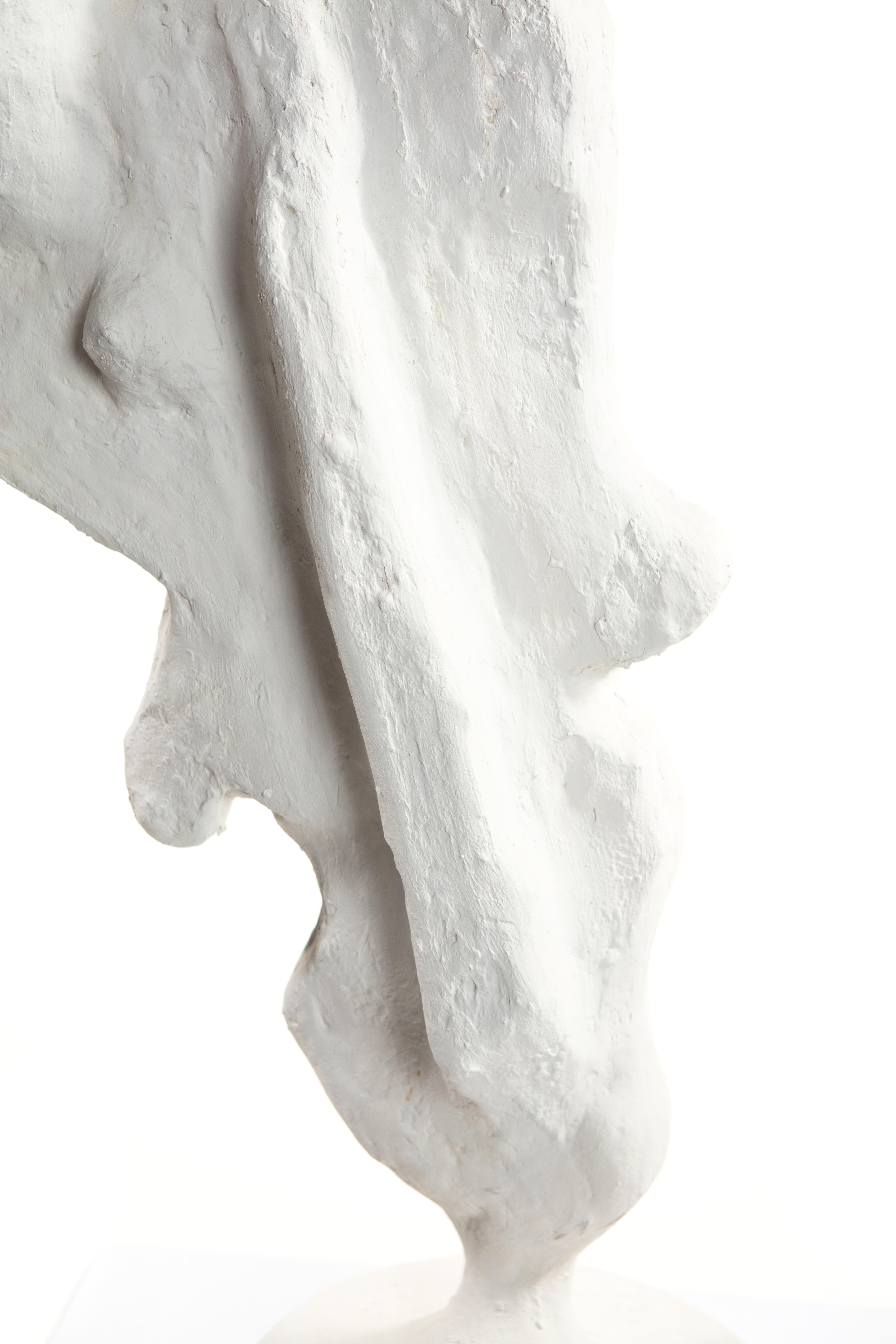 White Plaster Sculptural Table Lamp, 21st Century by Mattia Biagi For Sale 8
