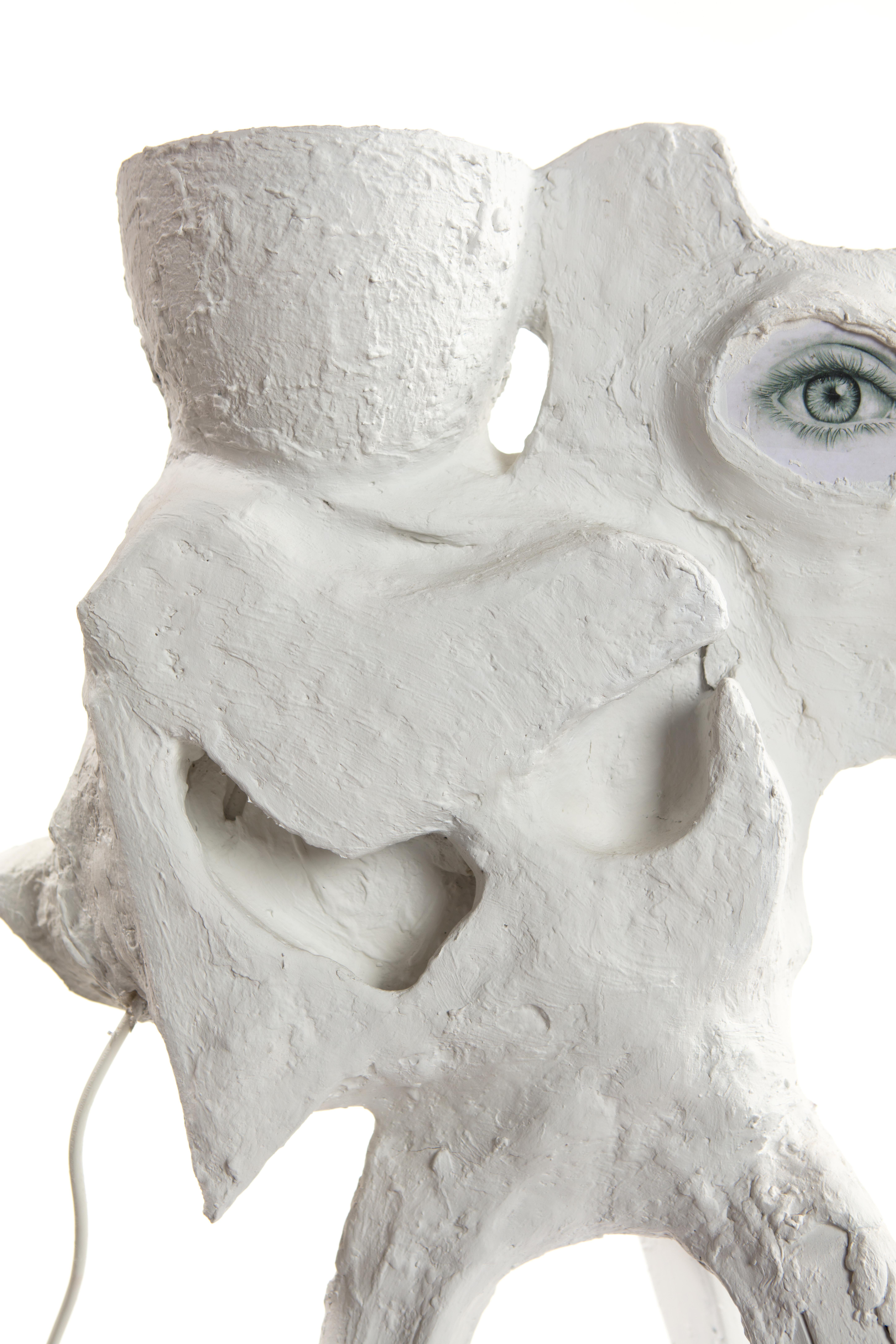 White Plaster Sculptural Table Lamp, 21st Century by Mattia Biagi 11
