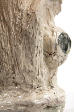 White Sculptural Plaster Table Lamp, 21st Century by Mattia Biagi