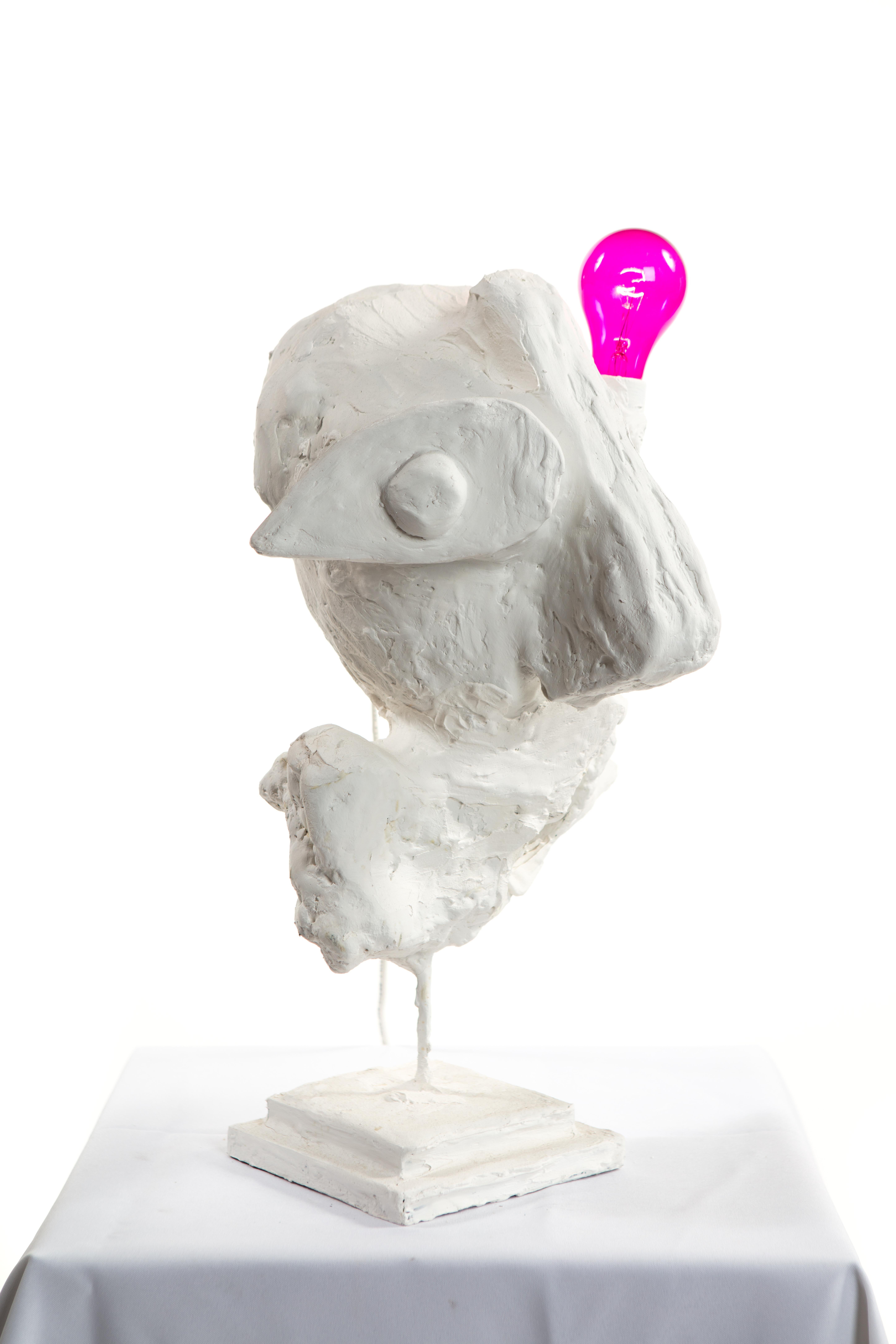 Contemporary White Plaster Sculptural Table Lamp, 21st Century by Mattia Biagi